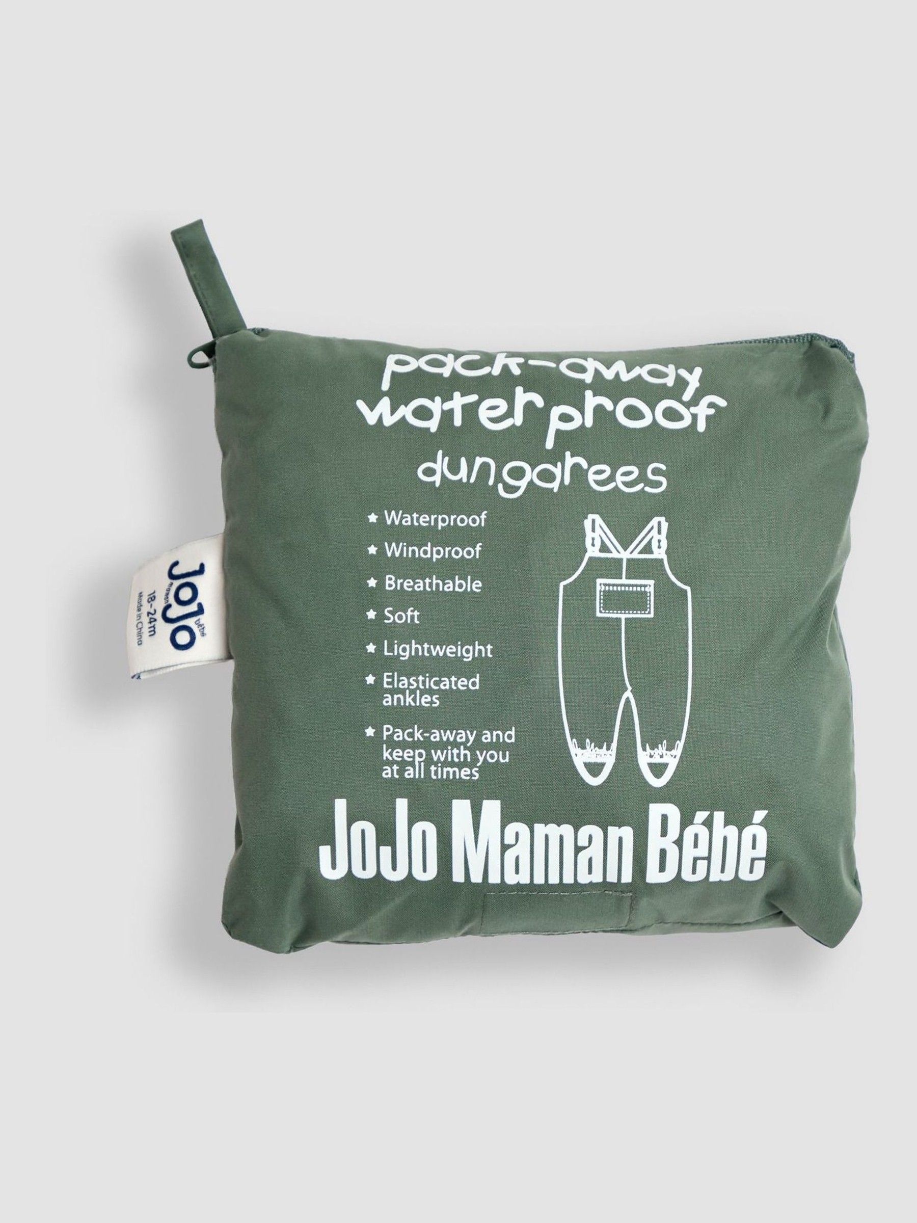 Khaki Pack-Away Waterproof Dungarees - Image 8 of 8
