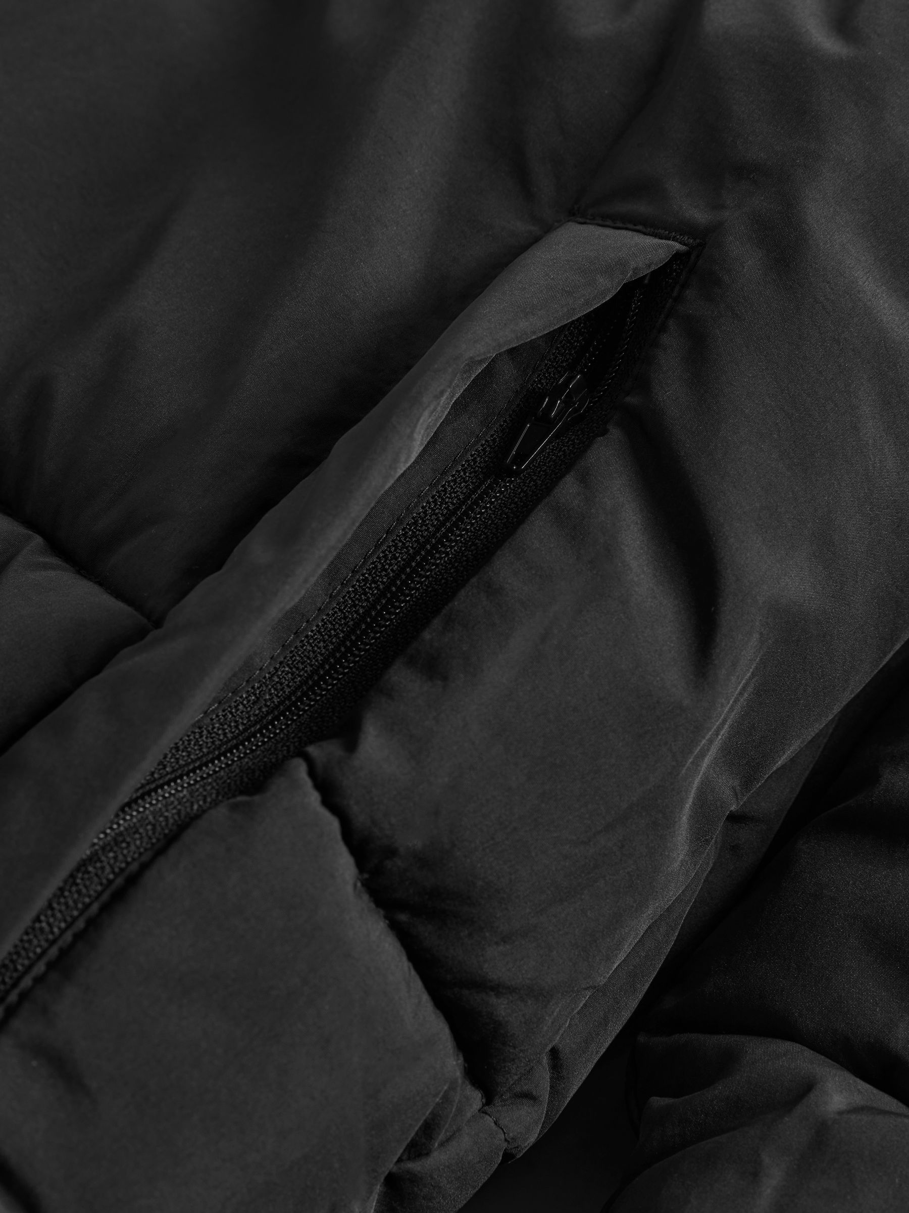 Black - Short Hooded Puffer Coat - Image 2 of 3