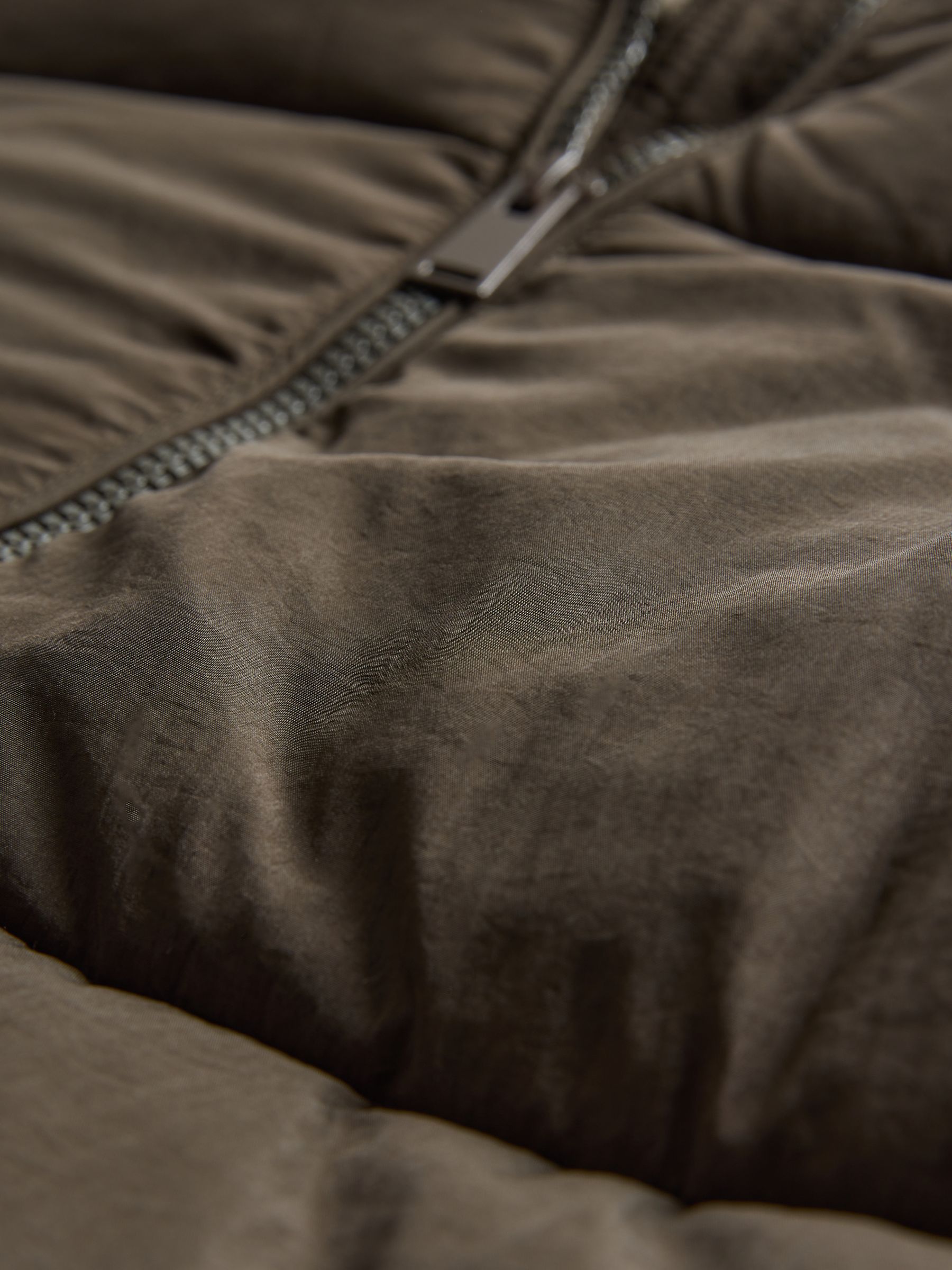 Dark Khaki - Short Hooded Puffer Coat - Image 10 of 10