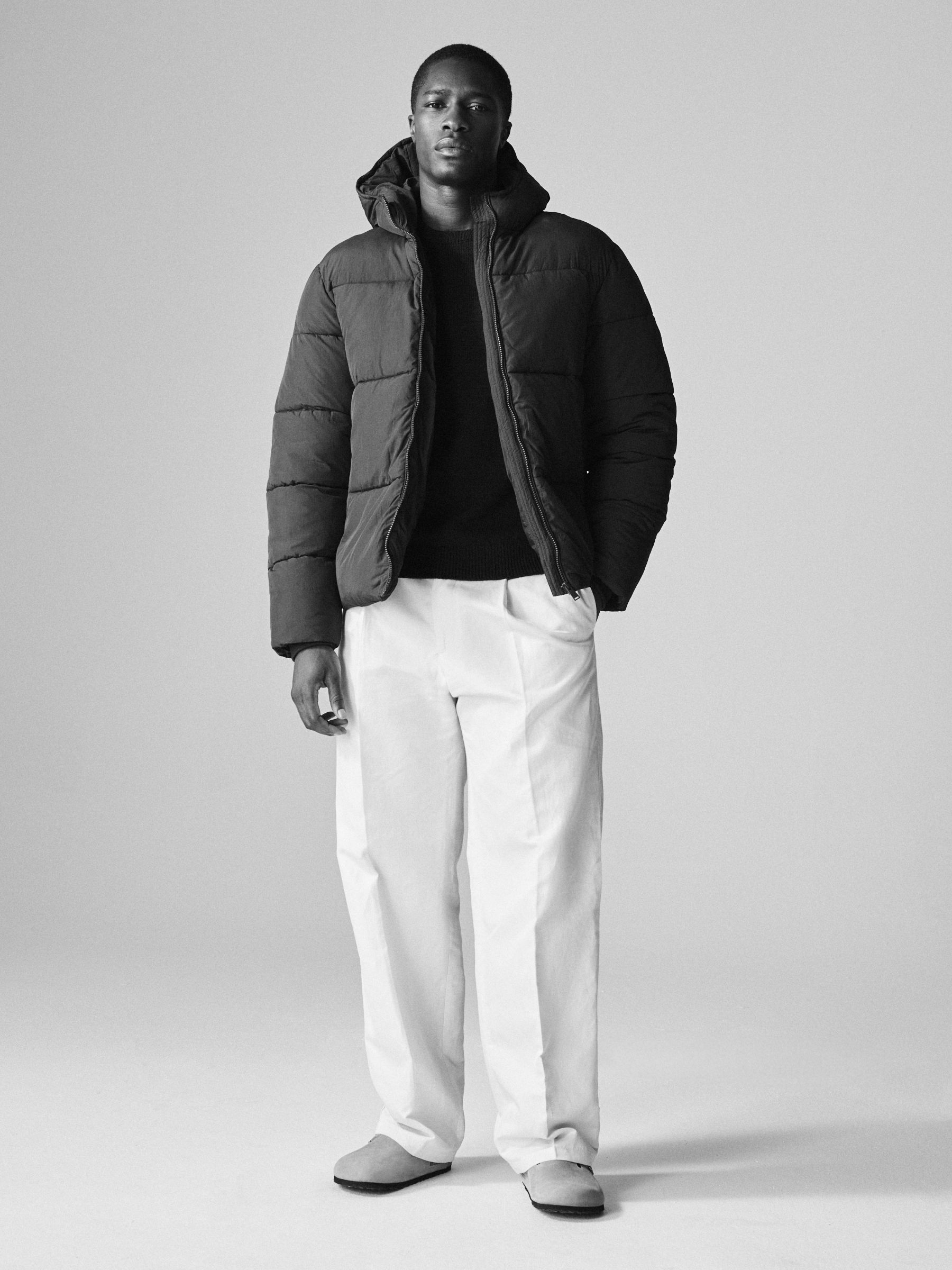 Dark Khaki - Short Hooded Puffer Coat - Image 3 of 10