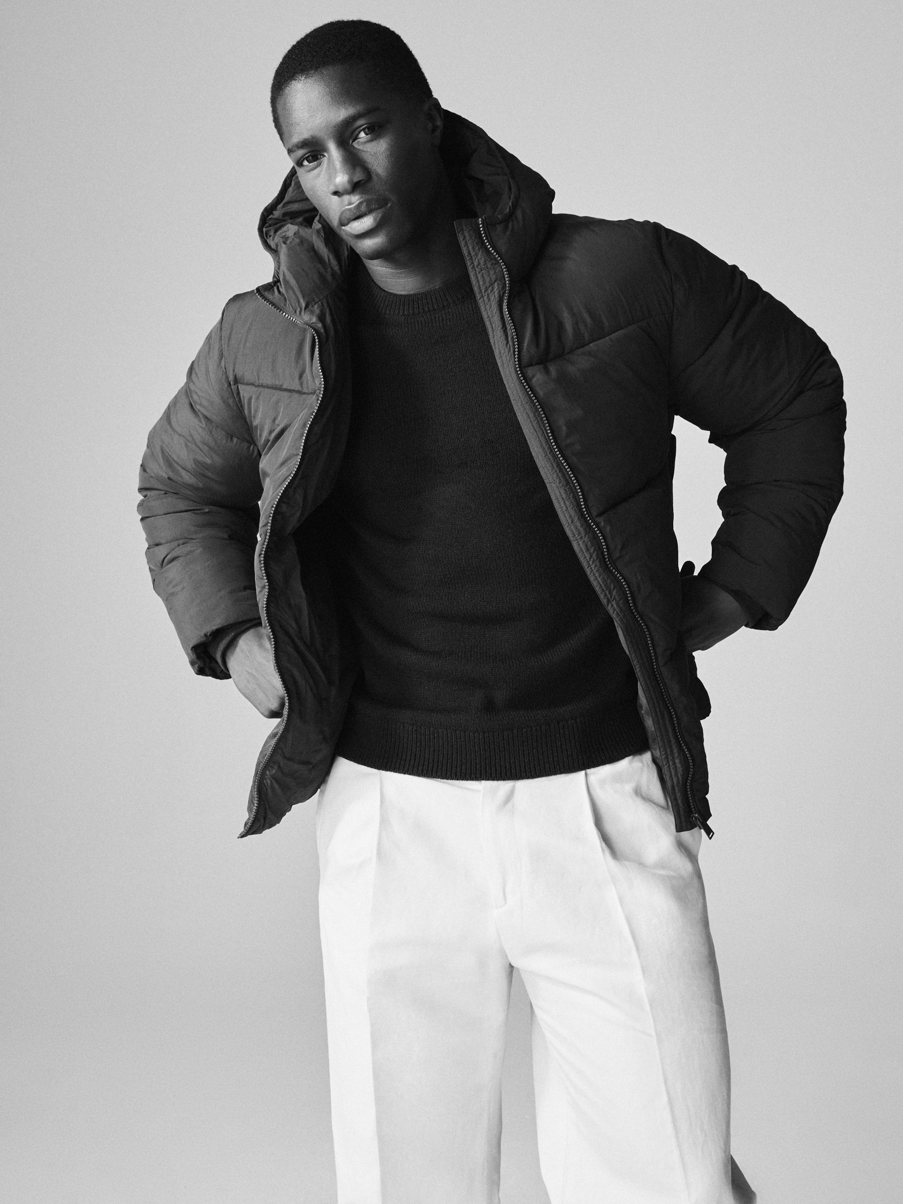 Dark Khaki - Short Hooded Puffer Coat - Image 4 of 10