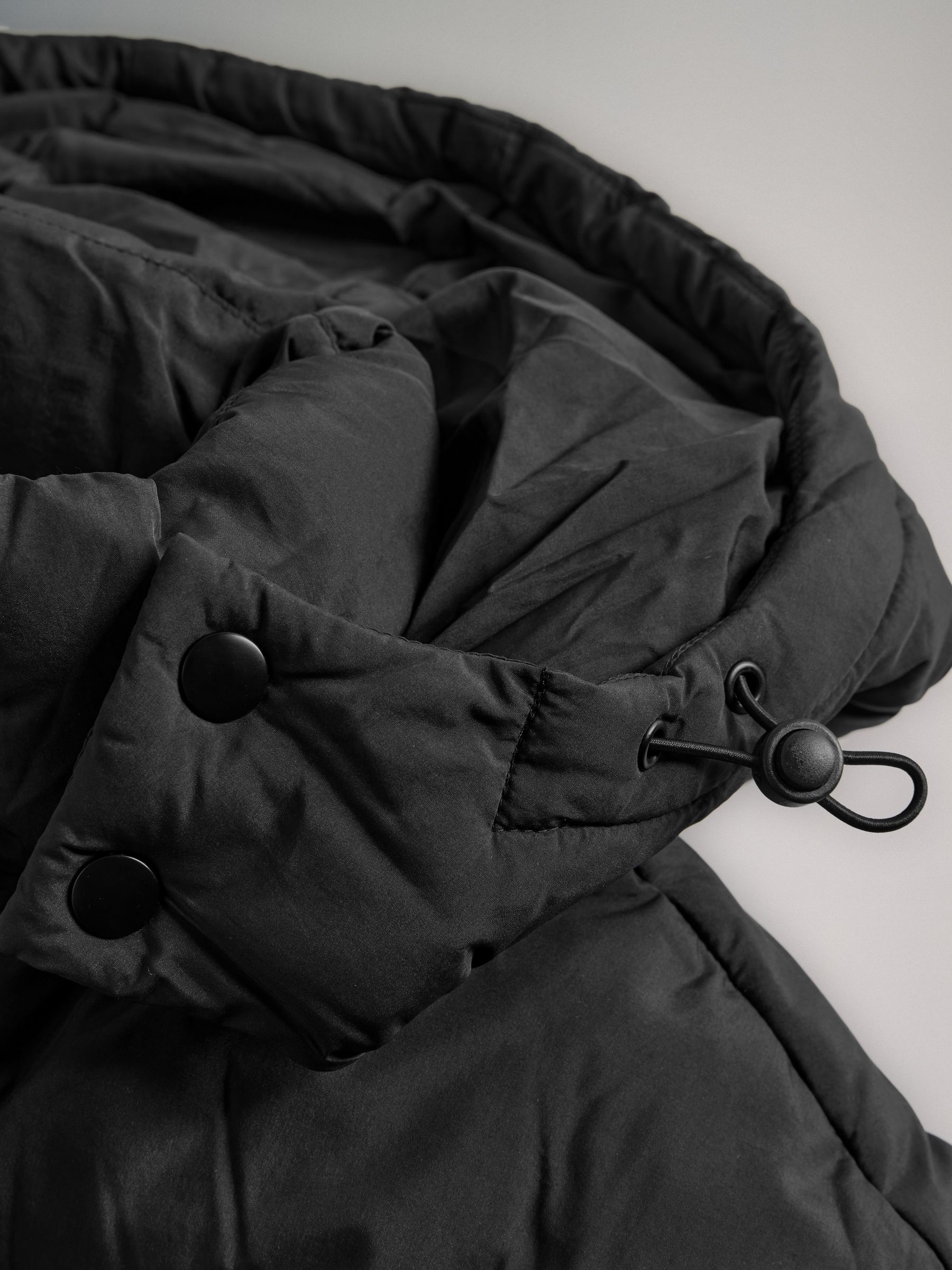 Black Long Hooded Puffer Coat - Image 6 of 6