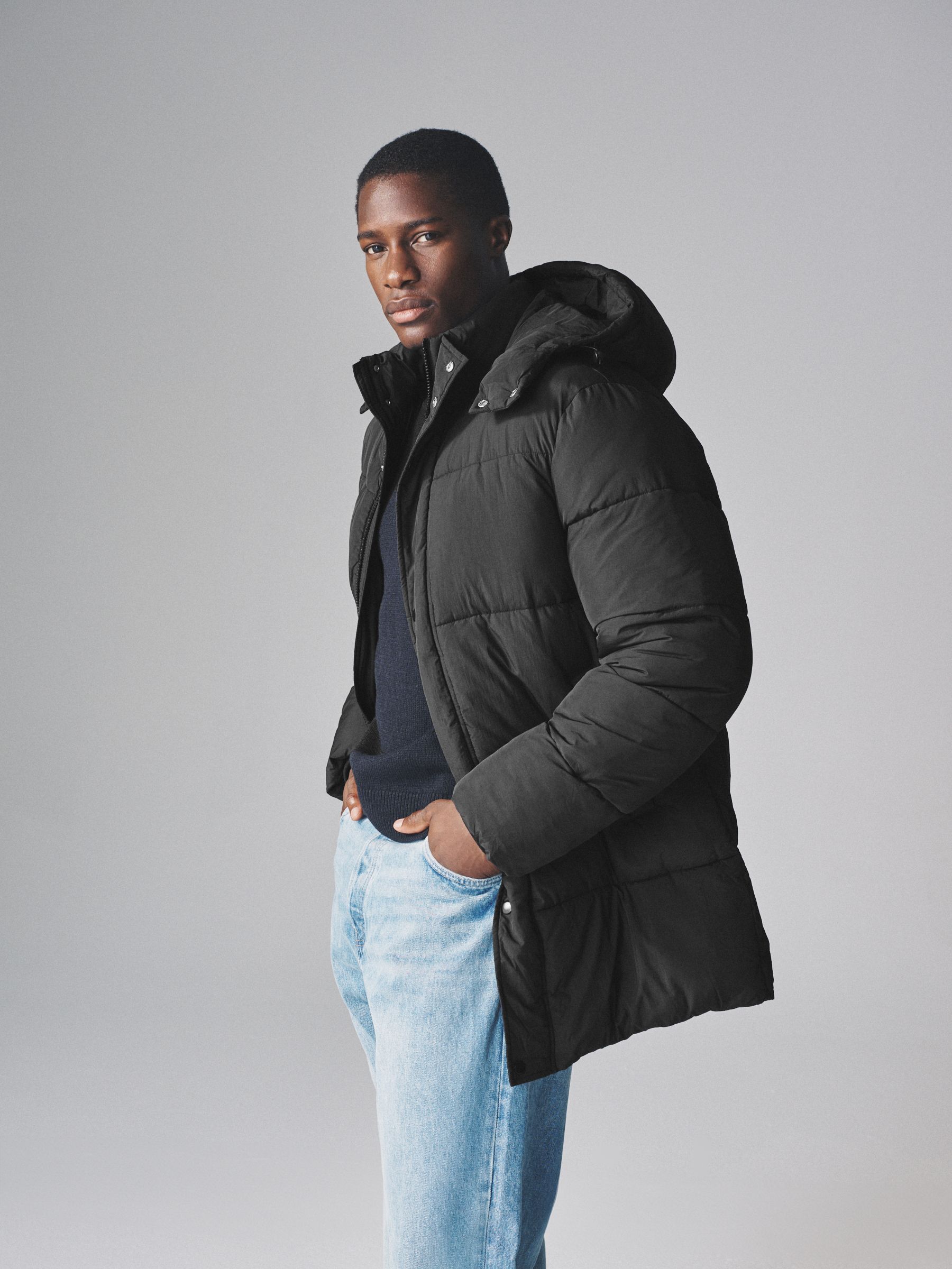 Mid Length Hooded Puffer Coat - Image 4 of 9