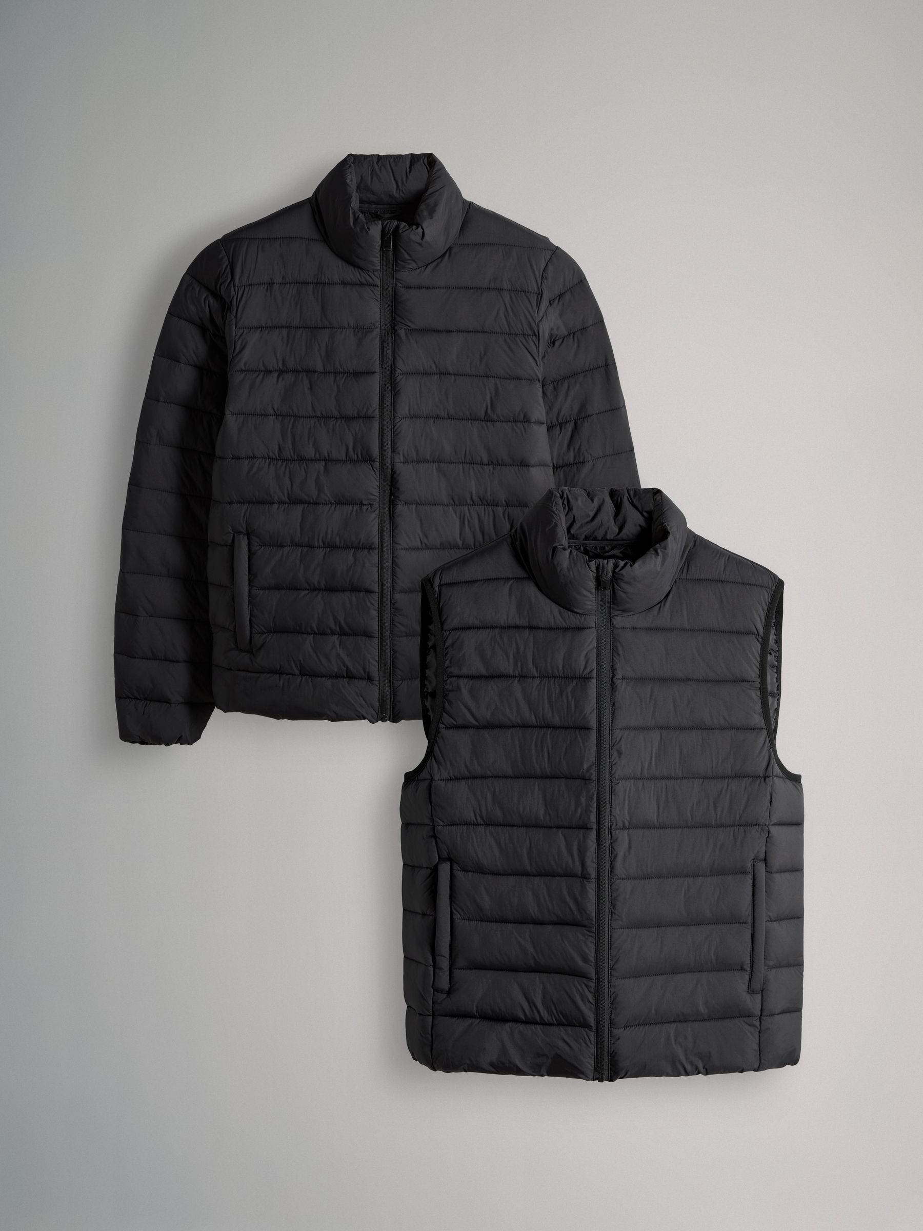2 Pack Light Weight Gilet & Short Padded Coat - Image 1 of 12 2 Pack Light Weight Gilet & Short Padded Coat - Image 1 of 12