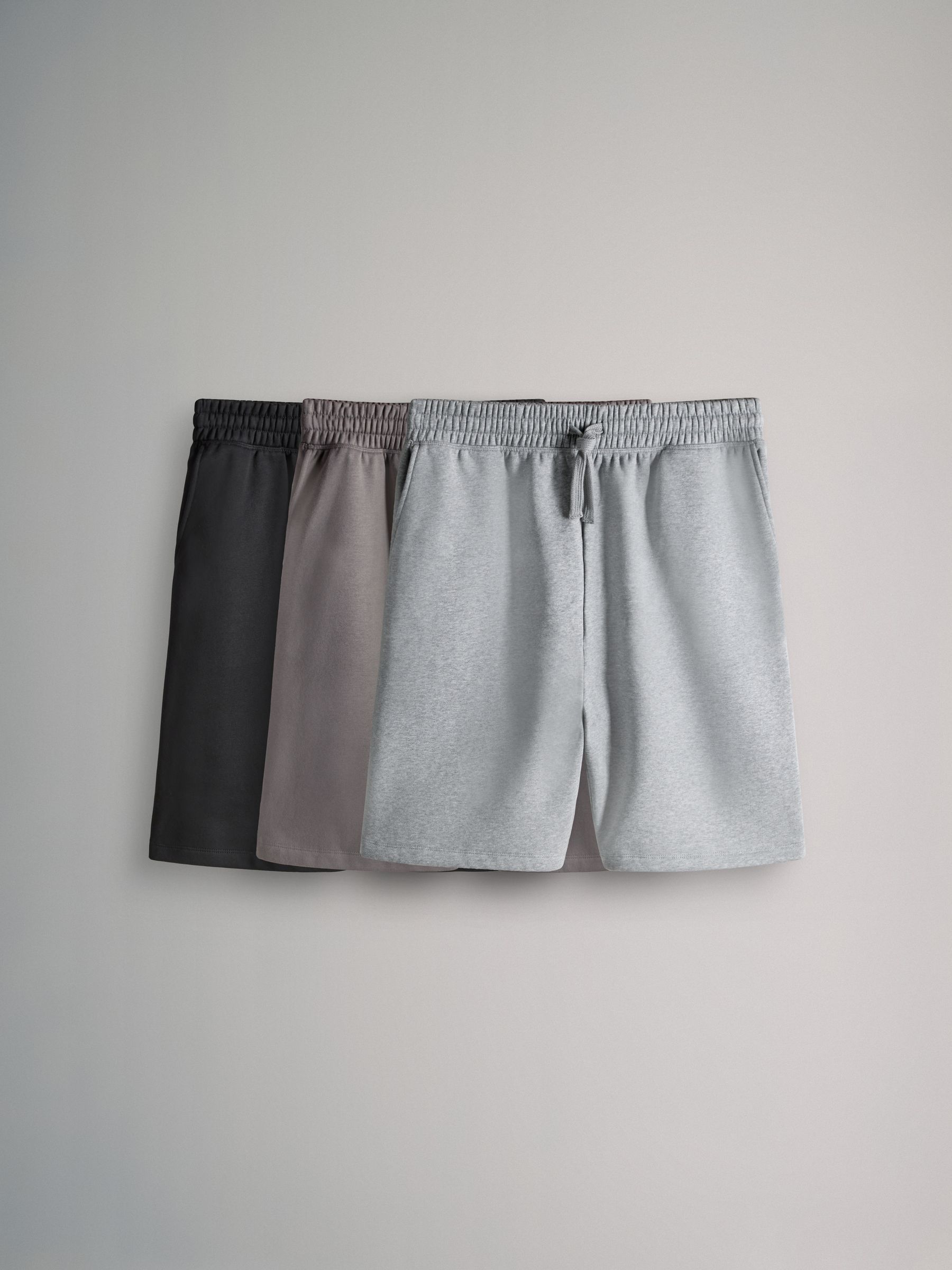 Black/Grey - 3 Pack Relaxed Fit Sweat Shorts - Image 1 of 6