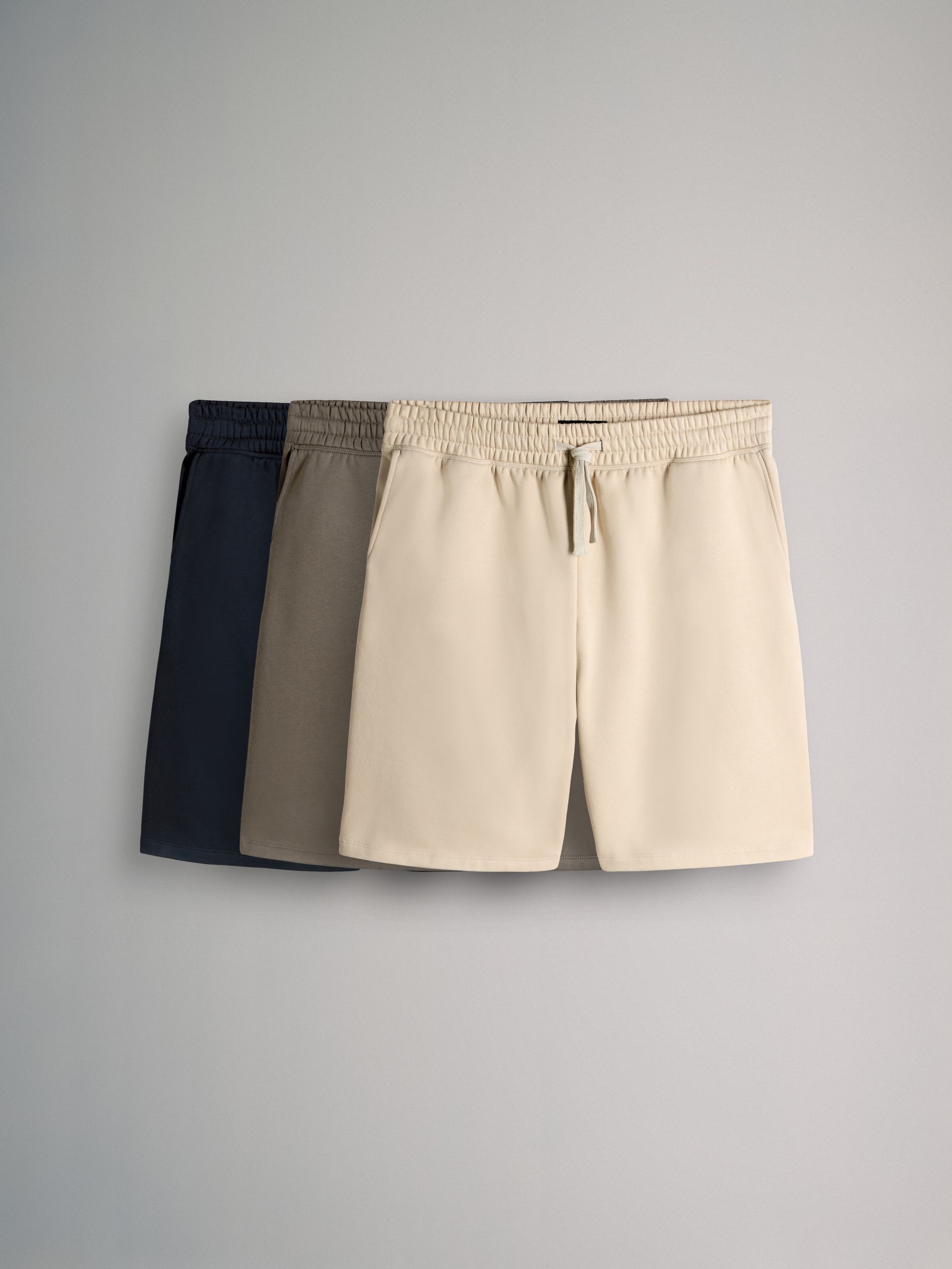 Navy Blue/Brown - 3 Pack Relaxed Fit Sweat Shorts - Image 2 of 9