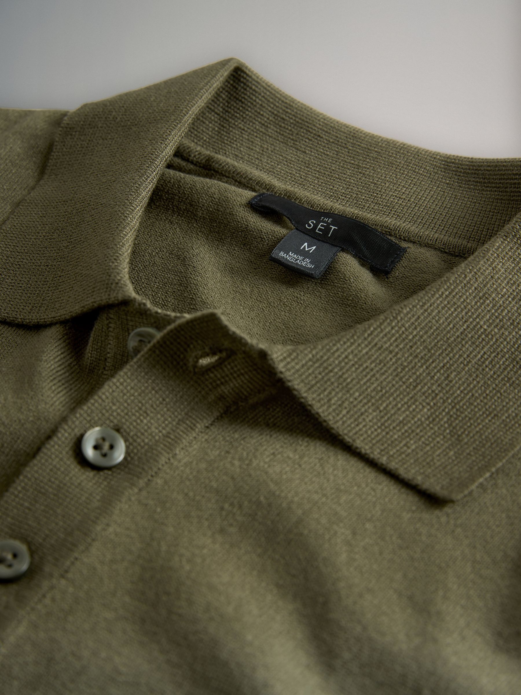 Navy Blue/Khaki/Brown 3 Pack Long Sleeve Knitted Polo Jumpers - Image 5 of 5