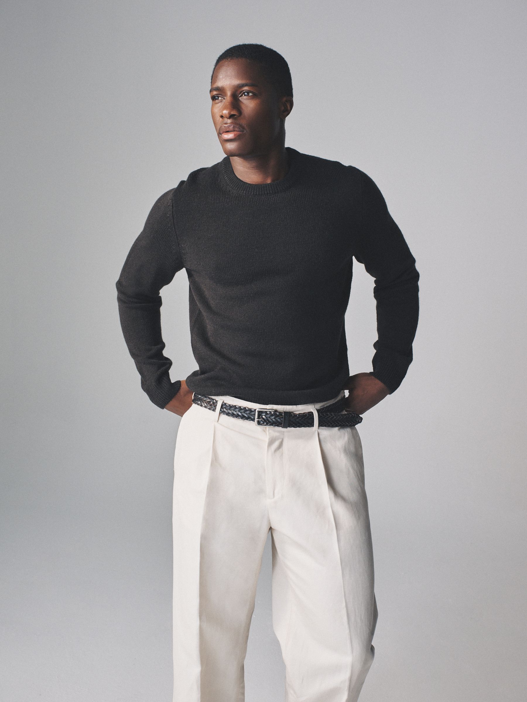 Charcoal/Grey marl - 2 Pack Crew Neck Knitted Jumpers with Wool - Image 3 of 9