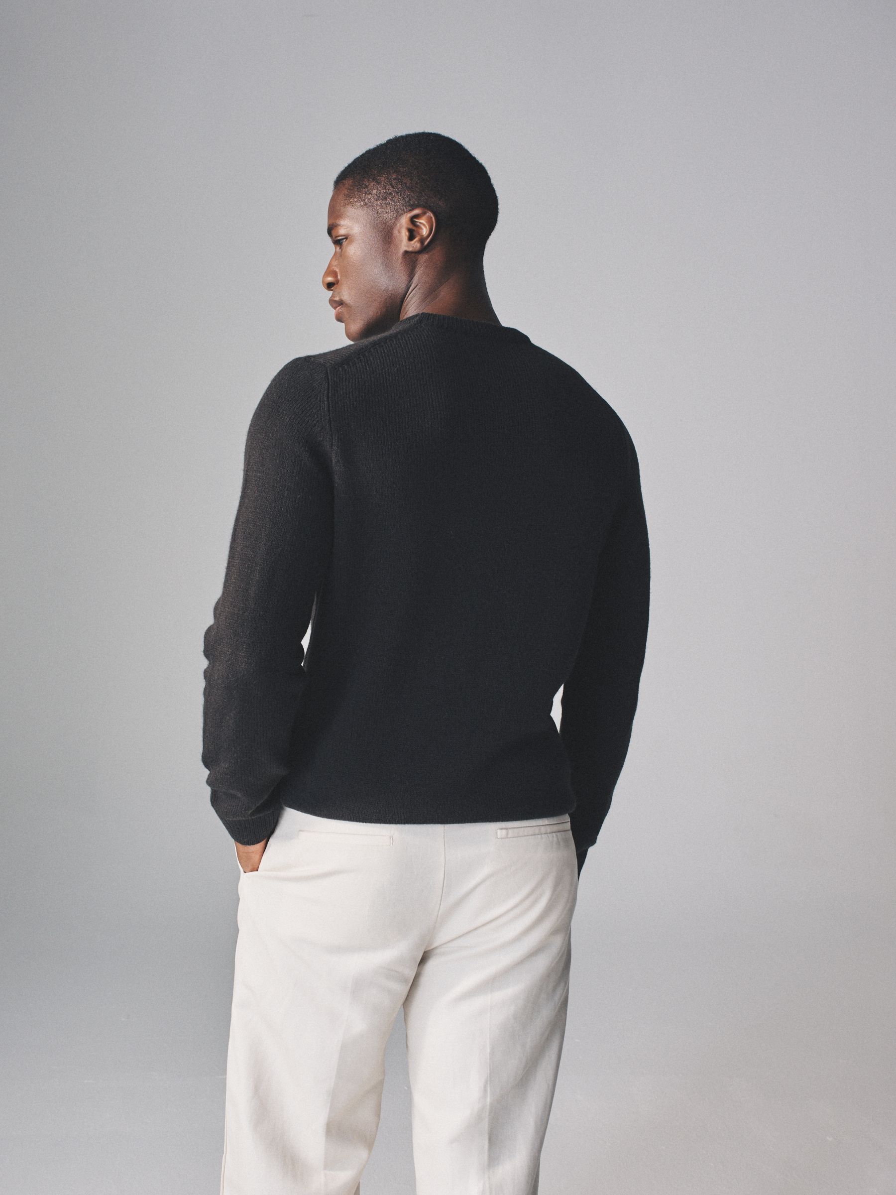 Charcoal/Grey marl - 2 Pack Crew Neck Knitted Jumpers with Wool - Image 4 of 9