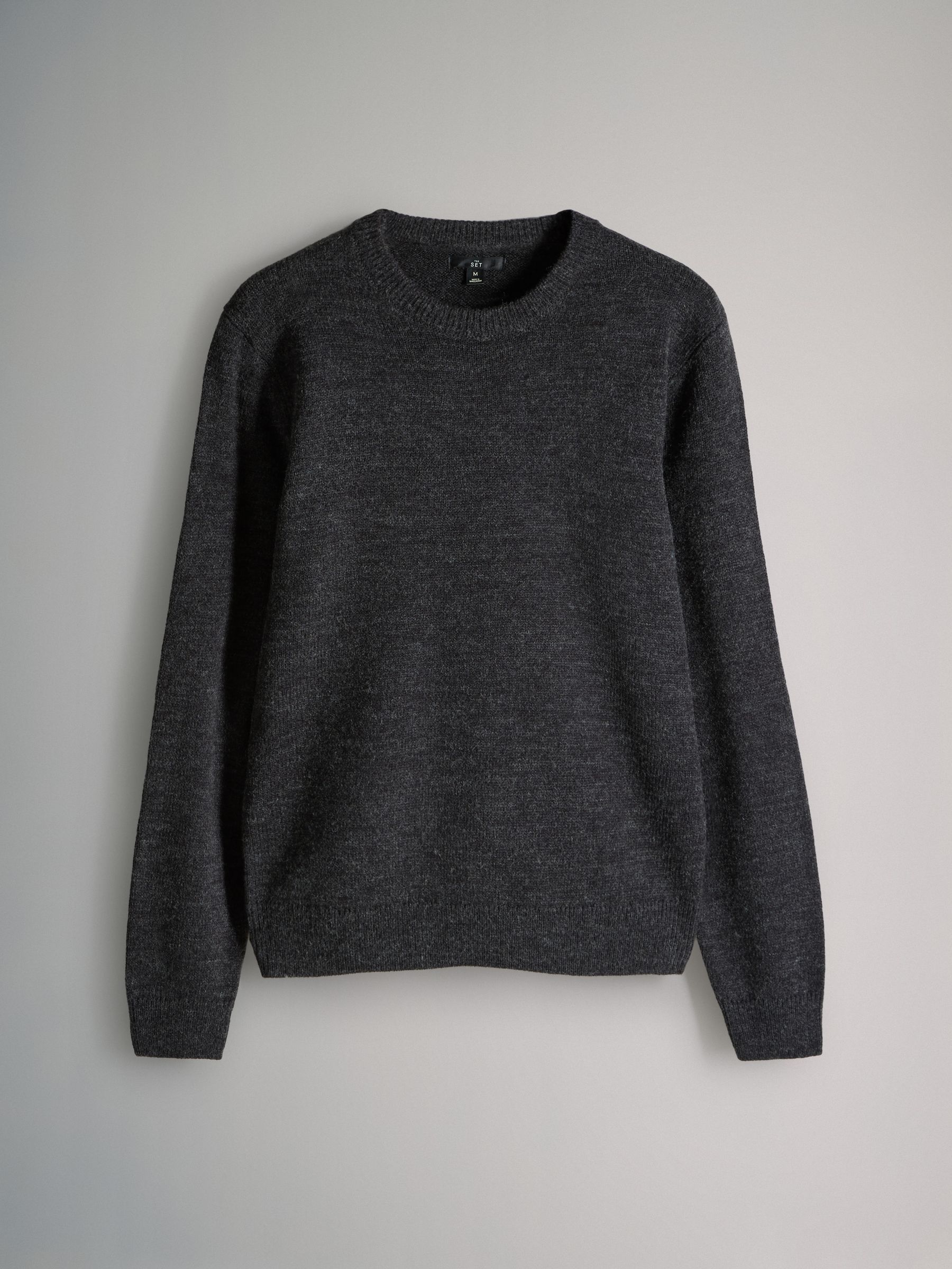 Charcoal/Grey marl - 2 Pack Crew Neck Knitted Jumpers with Wool - Image 6 of 9