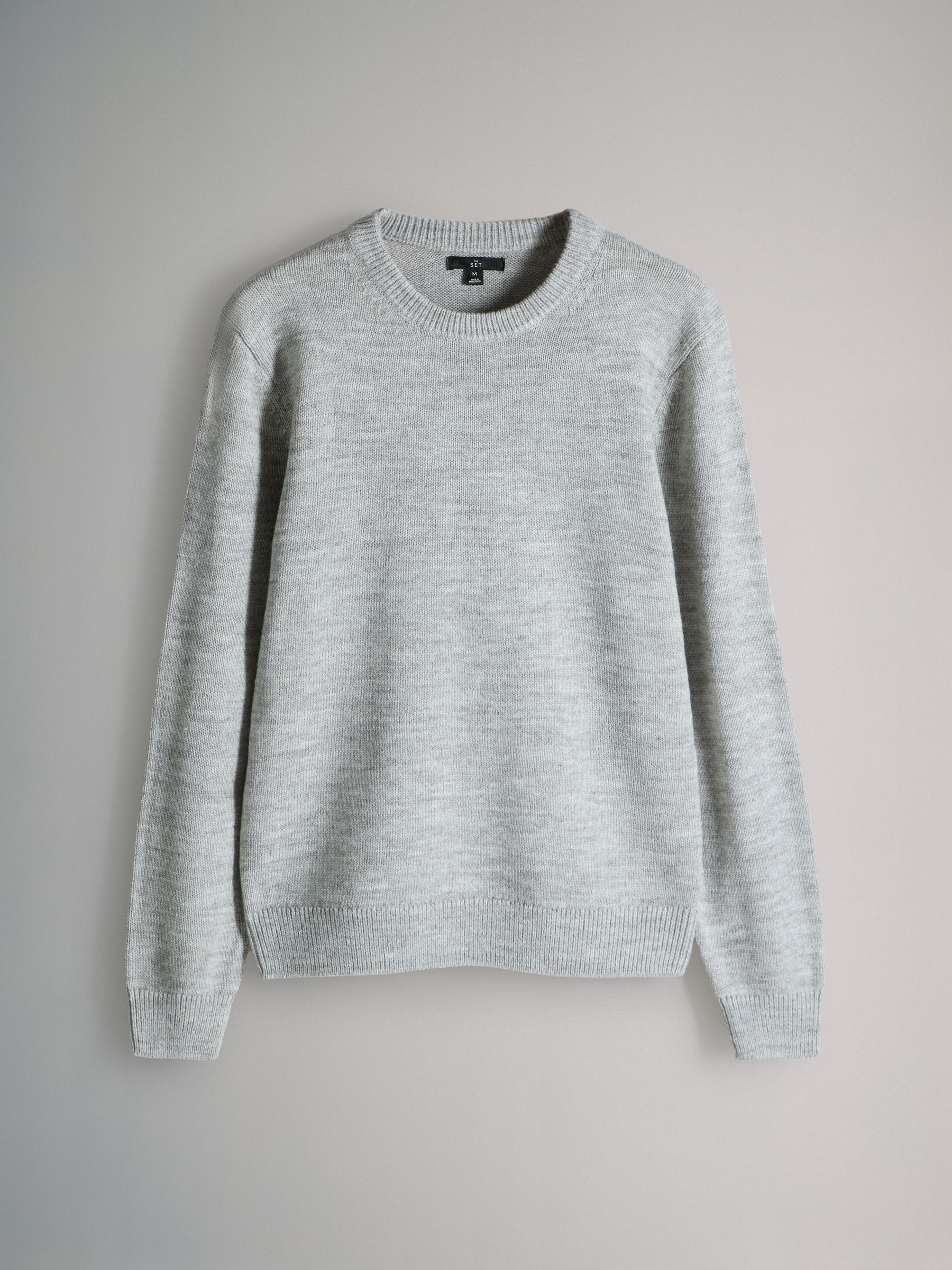 Charcoal/Grey marl - 2 Pack Crew Neck Knitted Jumpers with Wool - Image 7 of 9