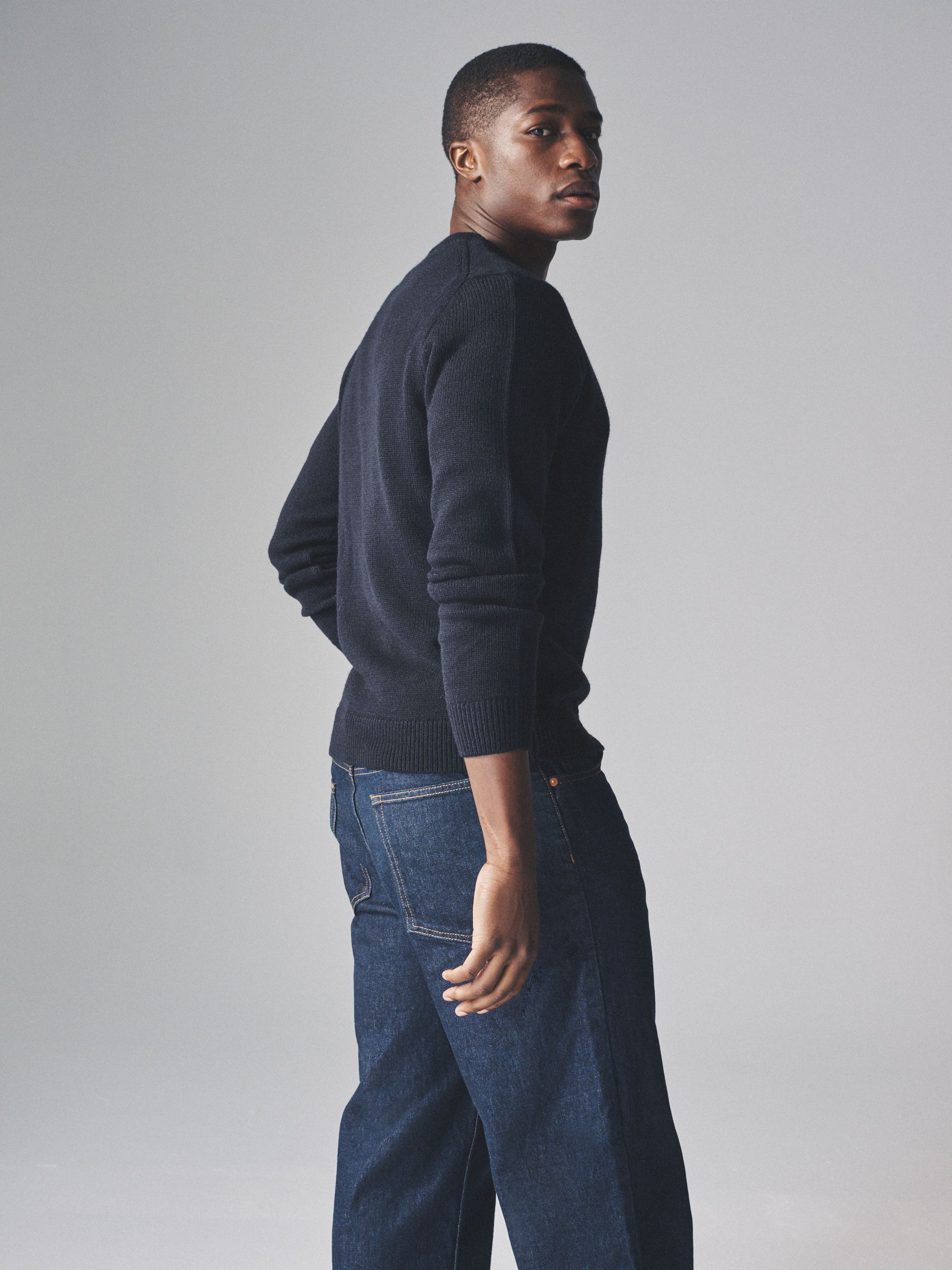 Brown/Navy - 2 Pack Crew Neck Knitted Jumpers with Wool - Image 10 of 14