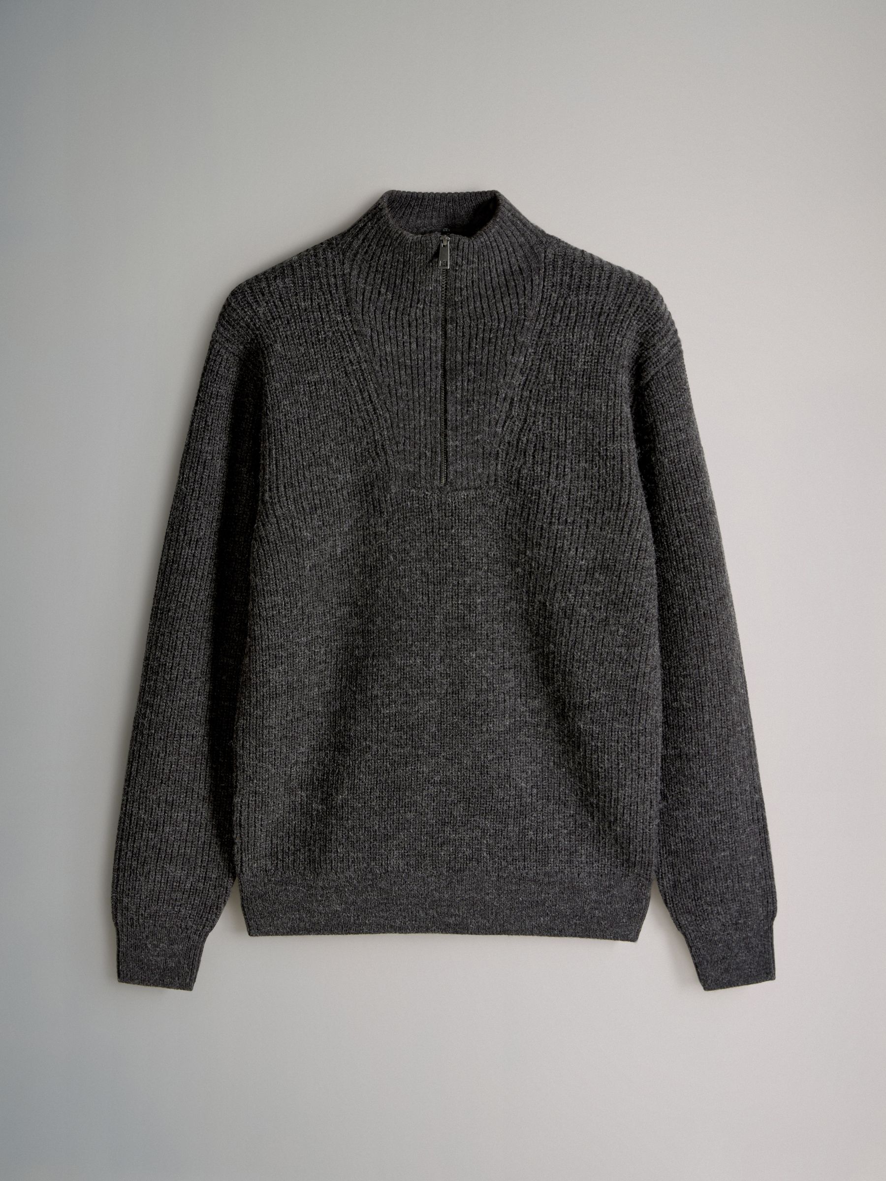 Grey Marl - 2 Pack Quarter Zip Neck Jumpers - Image 3 of 5