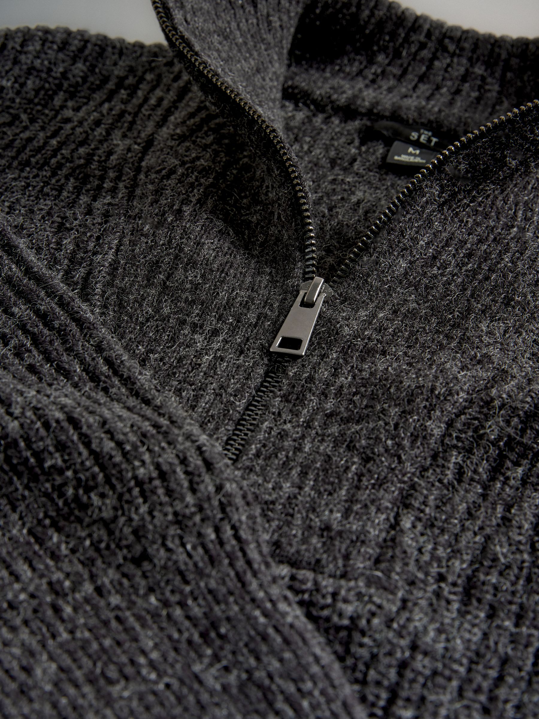 Grey Marl - 2 Pack Quarter Zip Neck Jumpers - Image 5 of 5