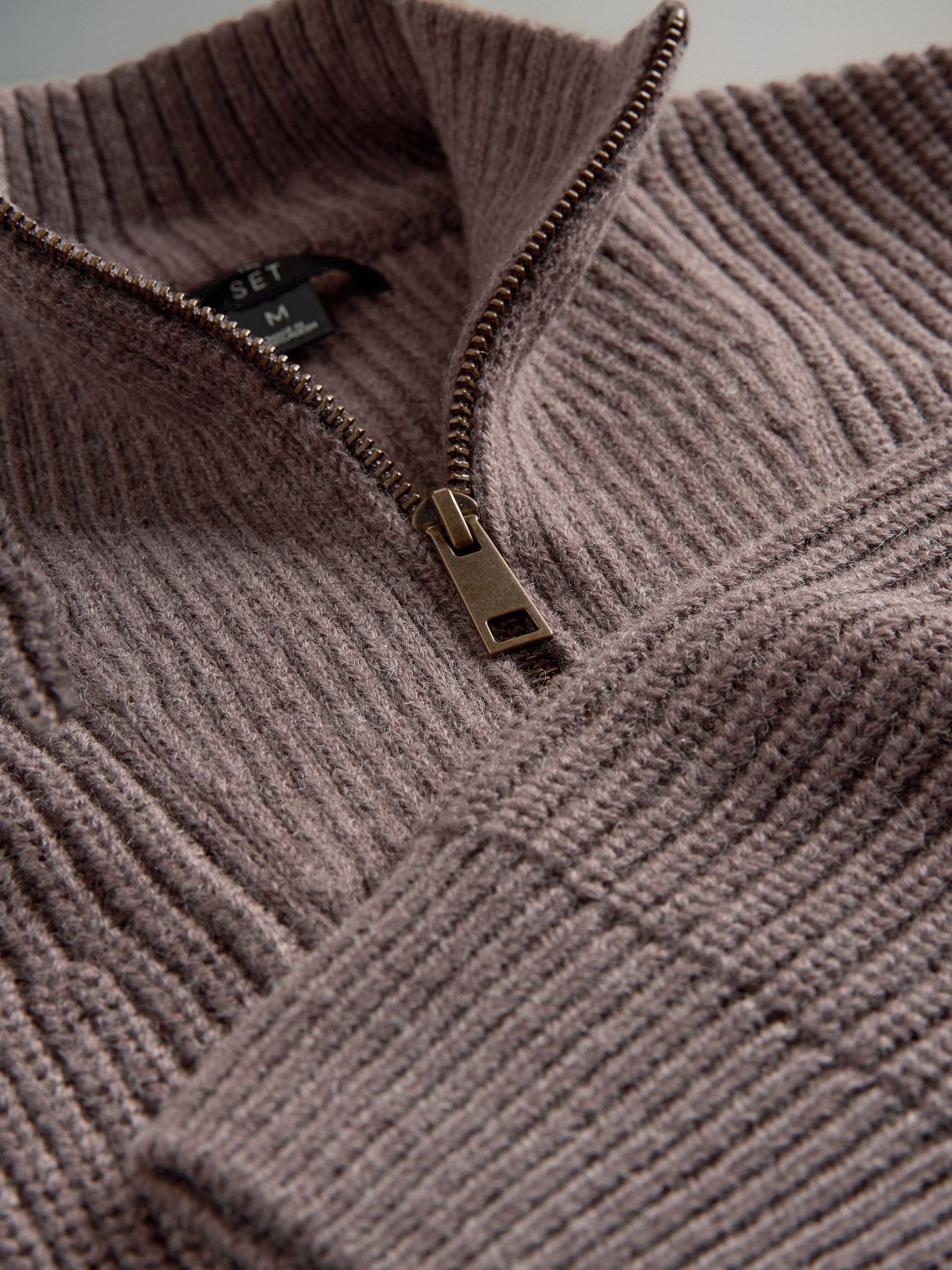 Brown/Navy Blue - 2 Pack Quarter Zip Neck Jumpers - Image 6 of 6