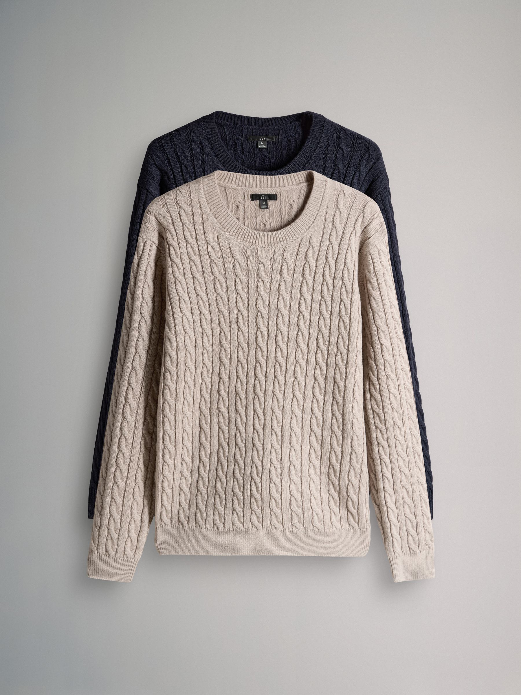 2 Pack Cable Knit Jumpers with Wool - Image 2 of 6