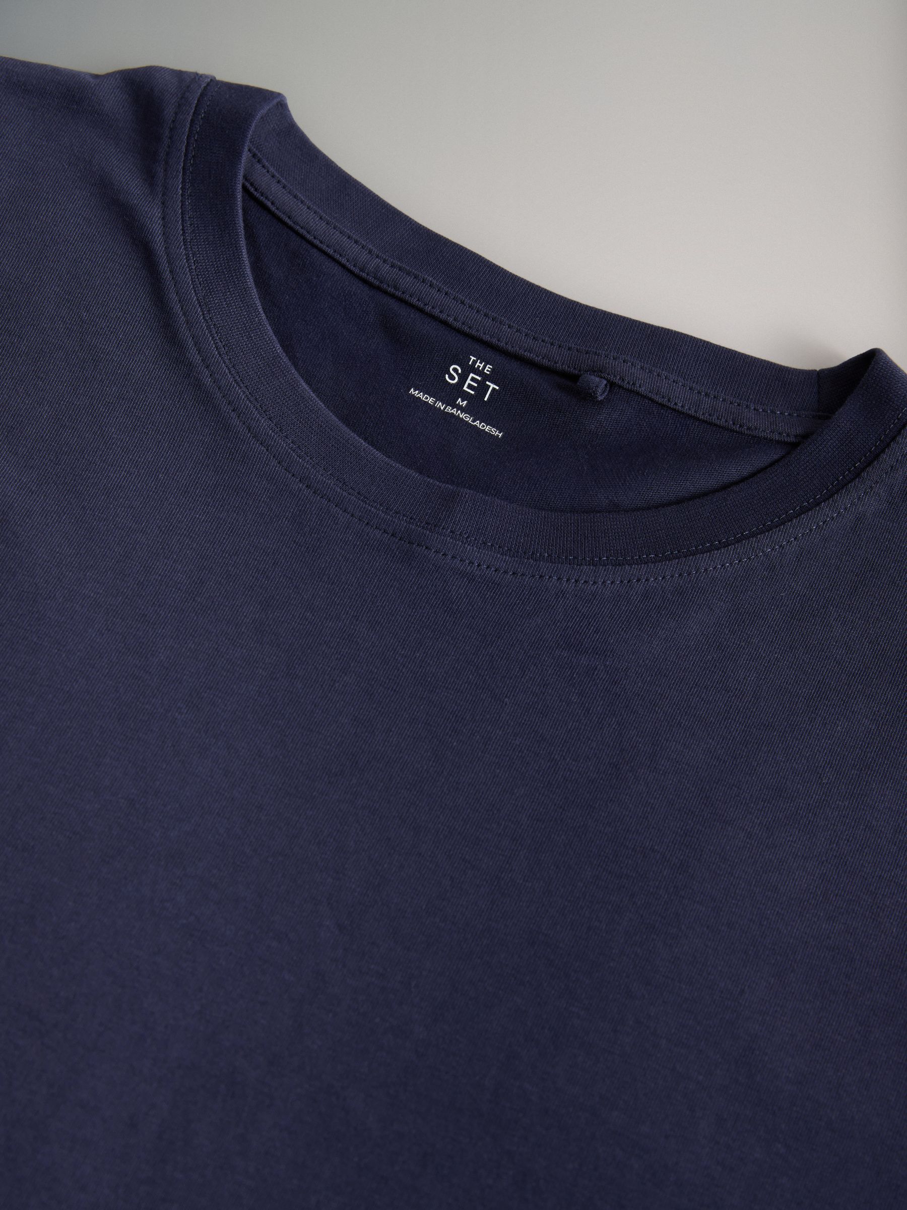 Navy Blue/Brown/White - Regular Fit - 4 Pack Short Sleeve Cotton T-Shirts - Image 10 of 10