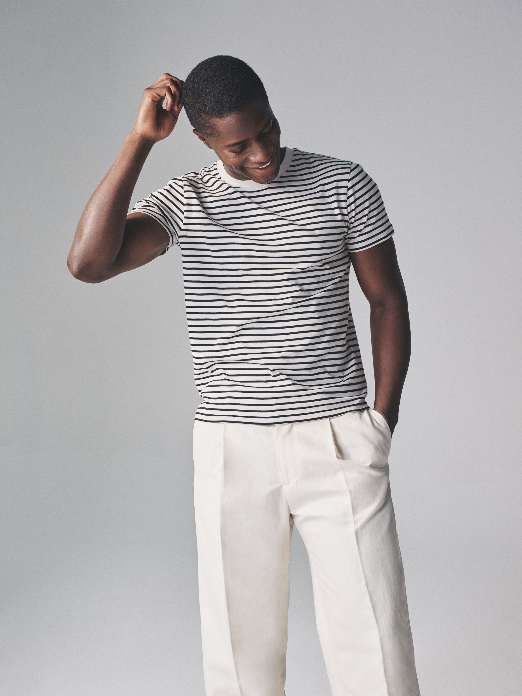 Black/Khaki/Green/Stripe - Regular Fit - 4 Pack Short Sleeve Cotton T-Shirts - Image 4 of 16