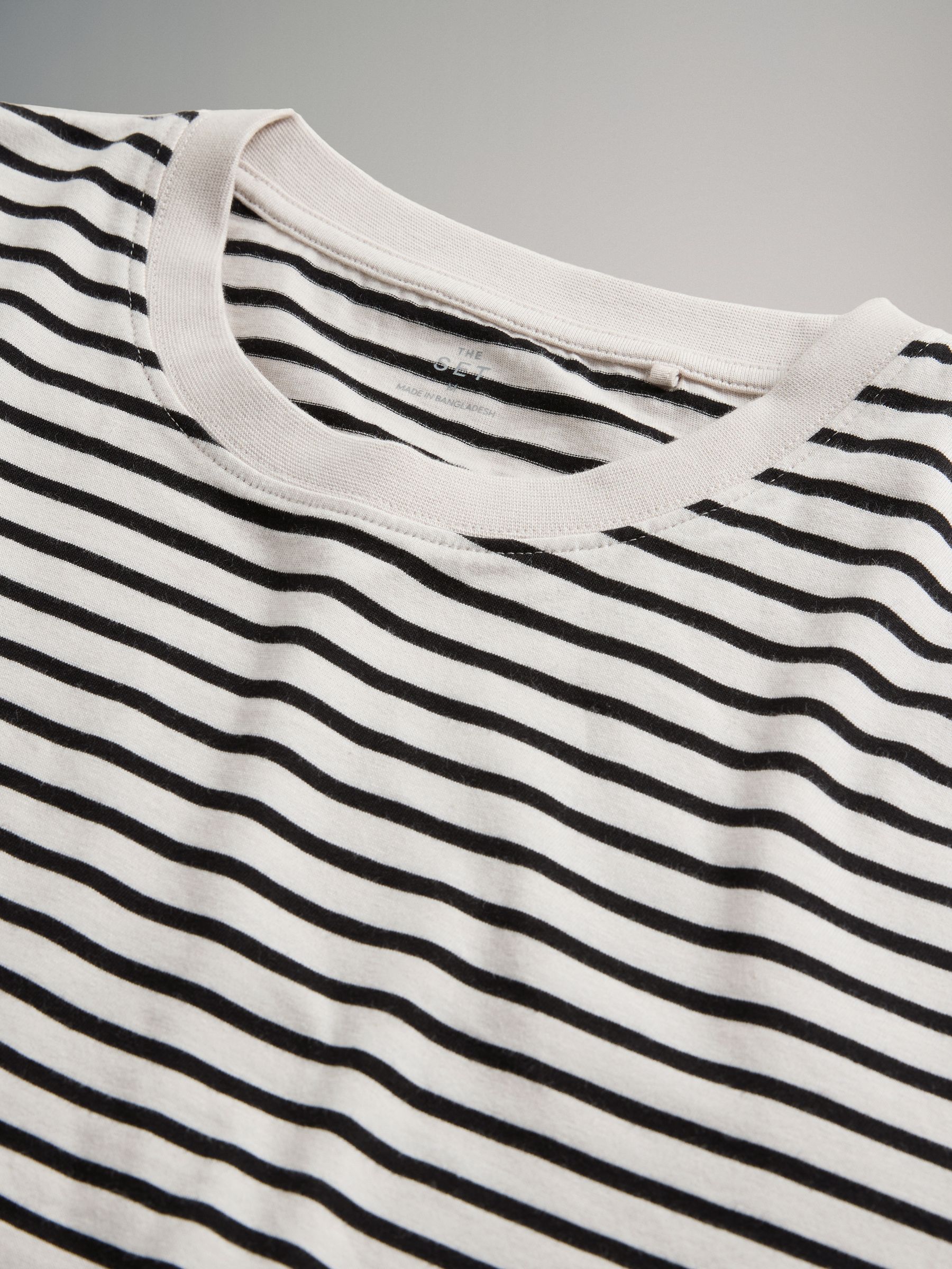 Black/Khaki/Green/Stripe 4 Pack Short Sleeve Cotton T-Shirts Regular Fit - Image 6 of 6