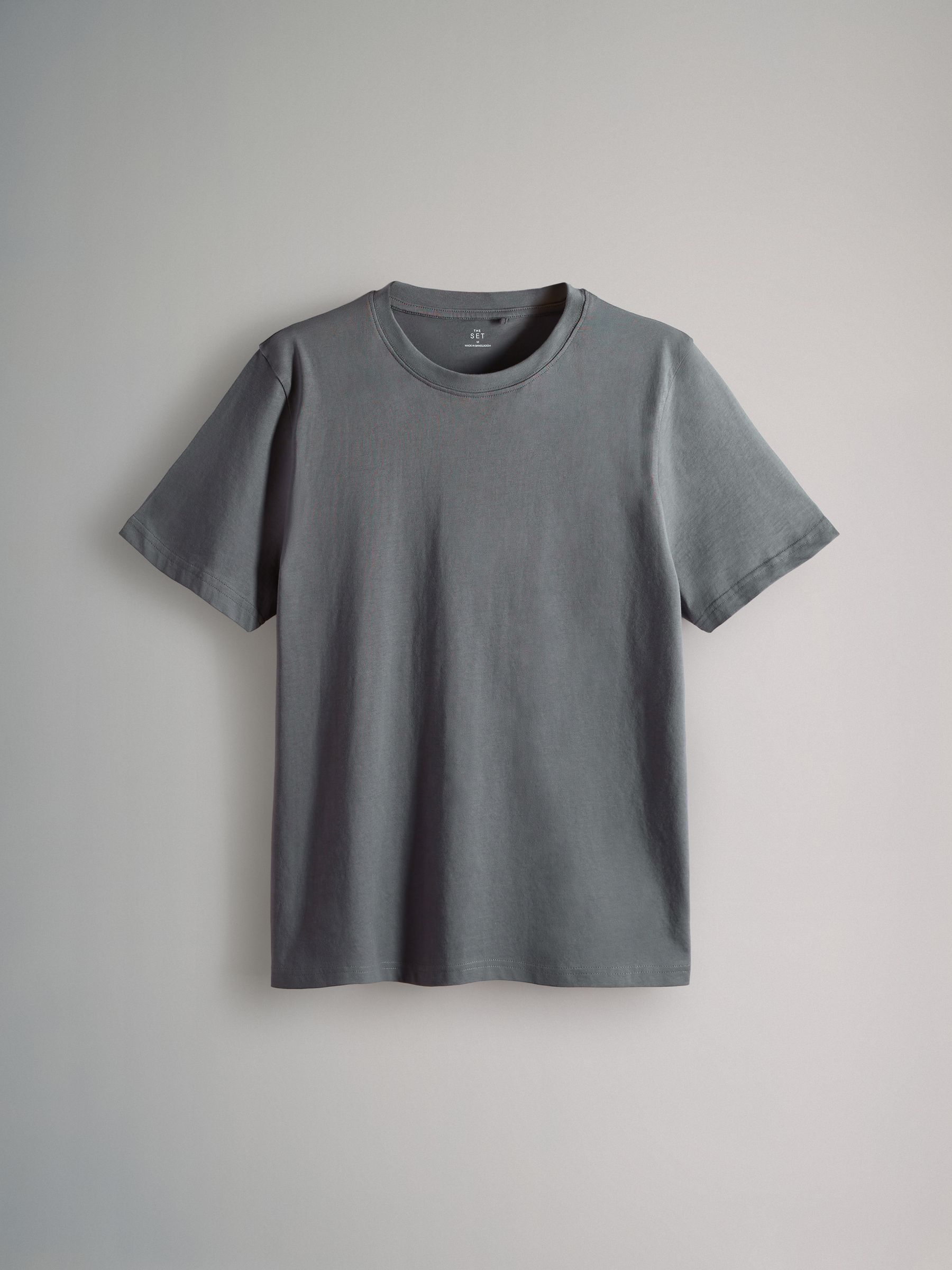 Black/Grey/White - Regular Fit - 4 Pack Short Sleeve Cotton T-Shirts - Image 3 of 7