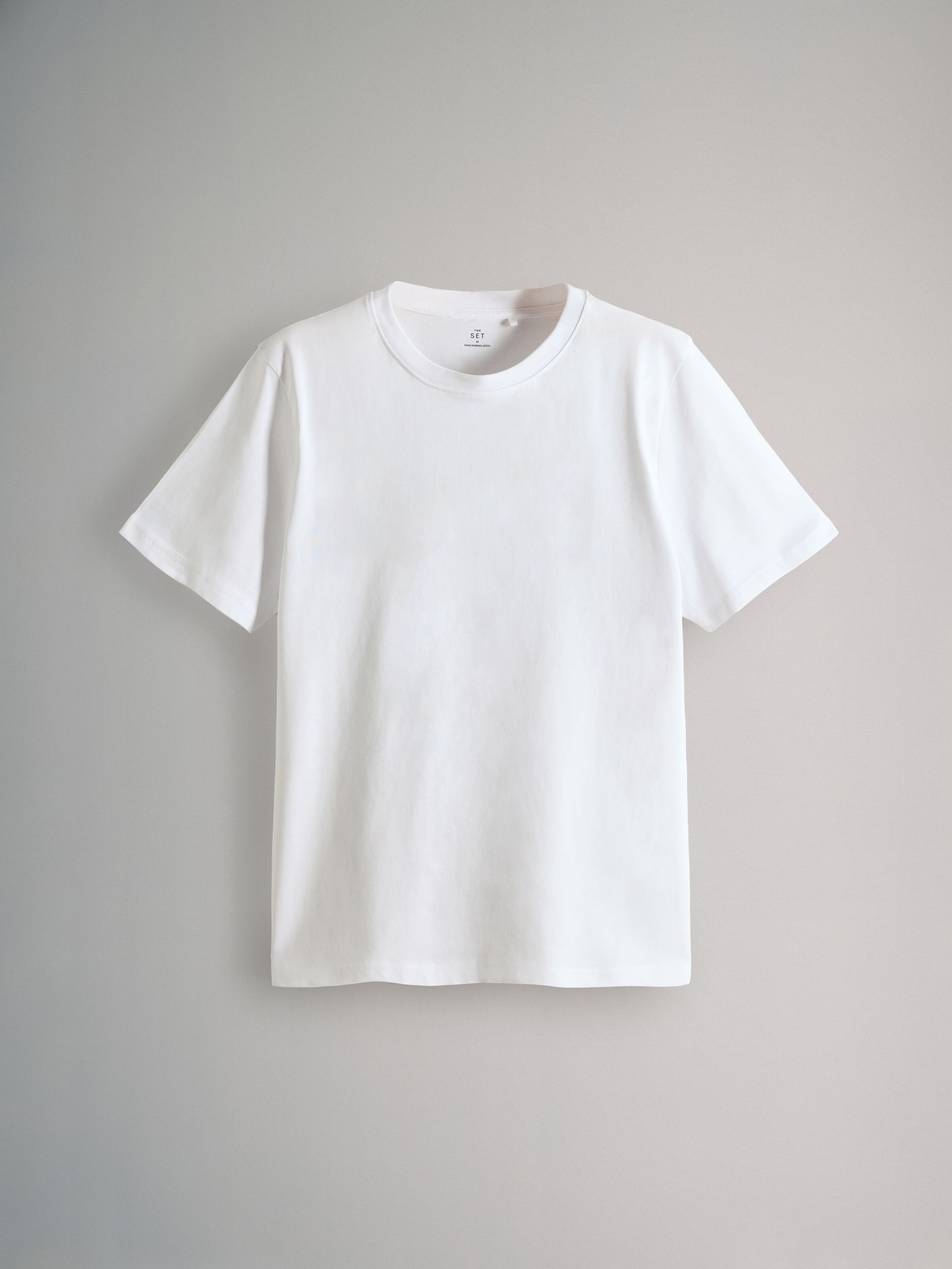 Black/Grey/White - Regular Fit - 4 Pack Short Sleeve Cotton T-Shirts - Image 4 of 7