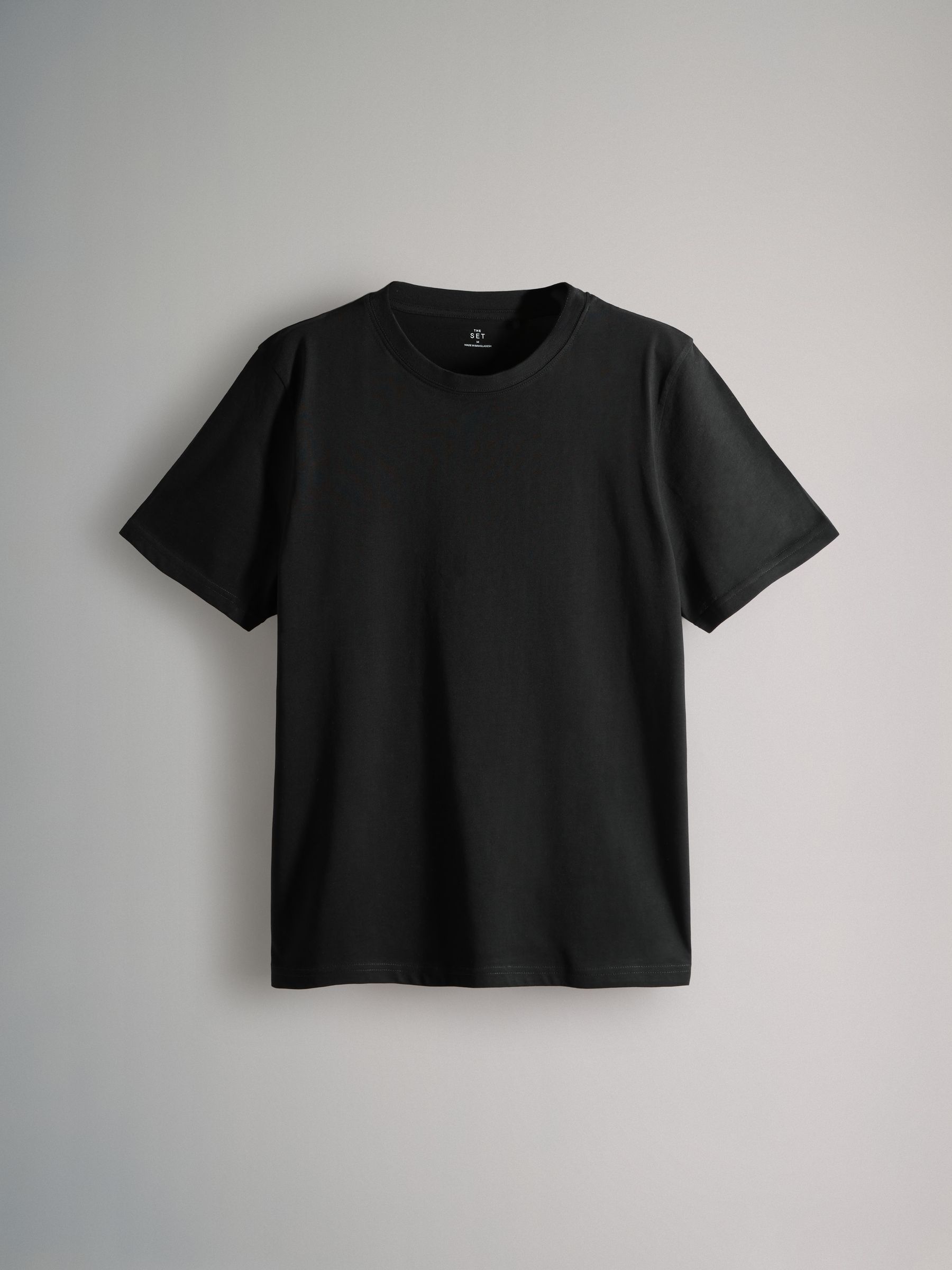 Black/Grey/White - Regular Fit - 4 Pack Short Sleeve Cotton T-Shirts - Image 5 of 7