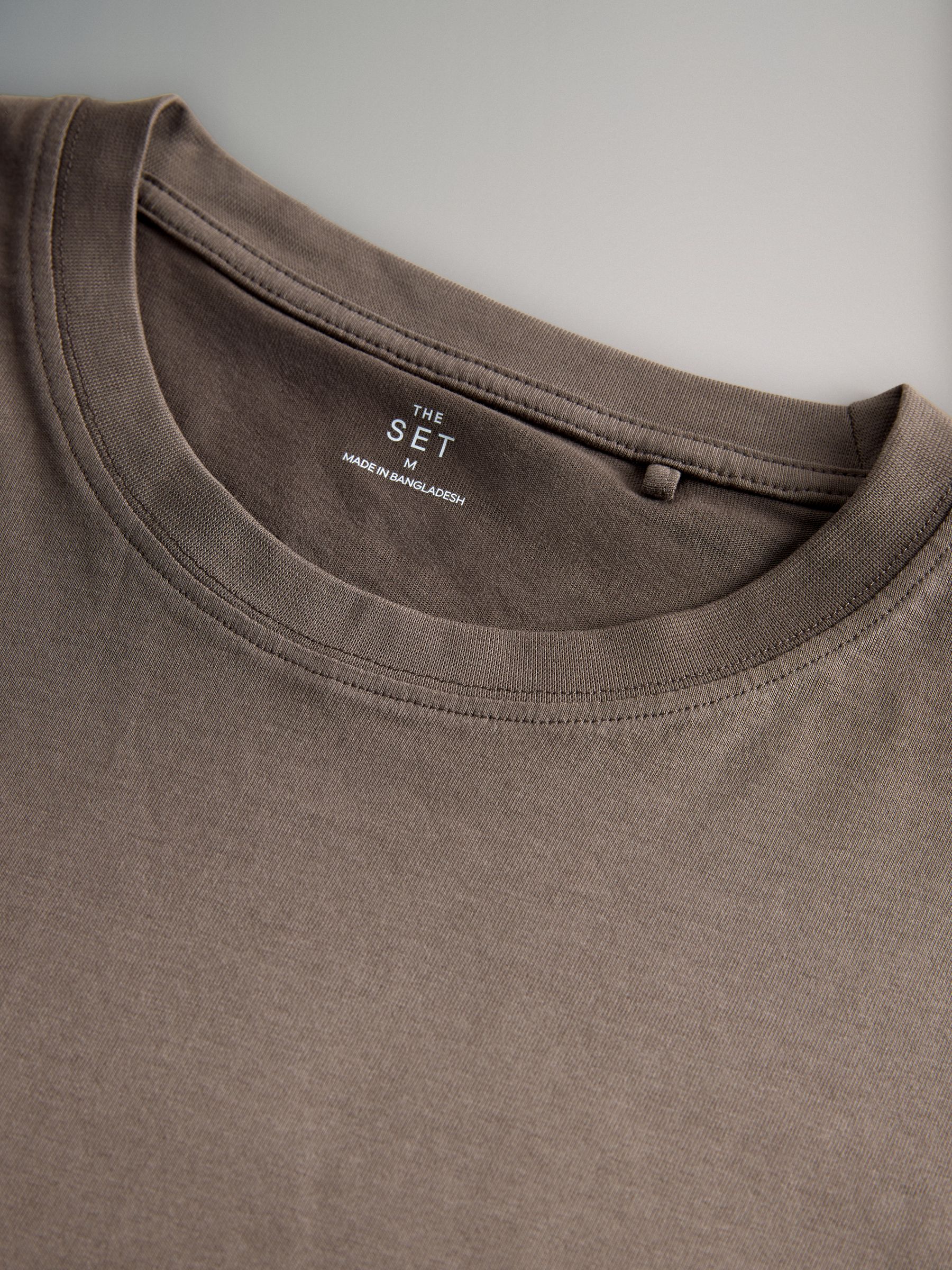 Black/Brown/Cream/White - Regular Fit - 4 Pack Short Sleeve Cotton T-Shirts - Image 6 of 7