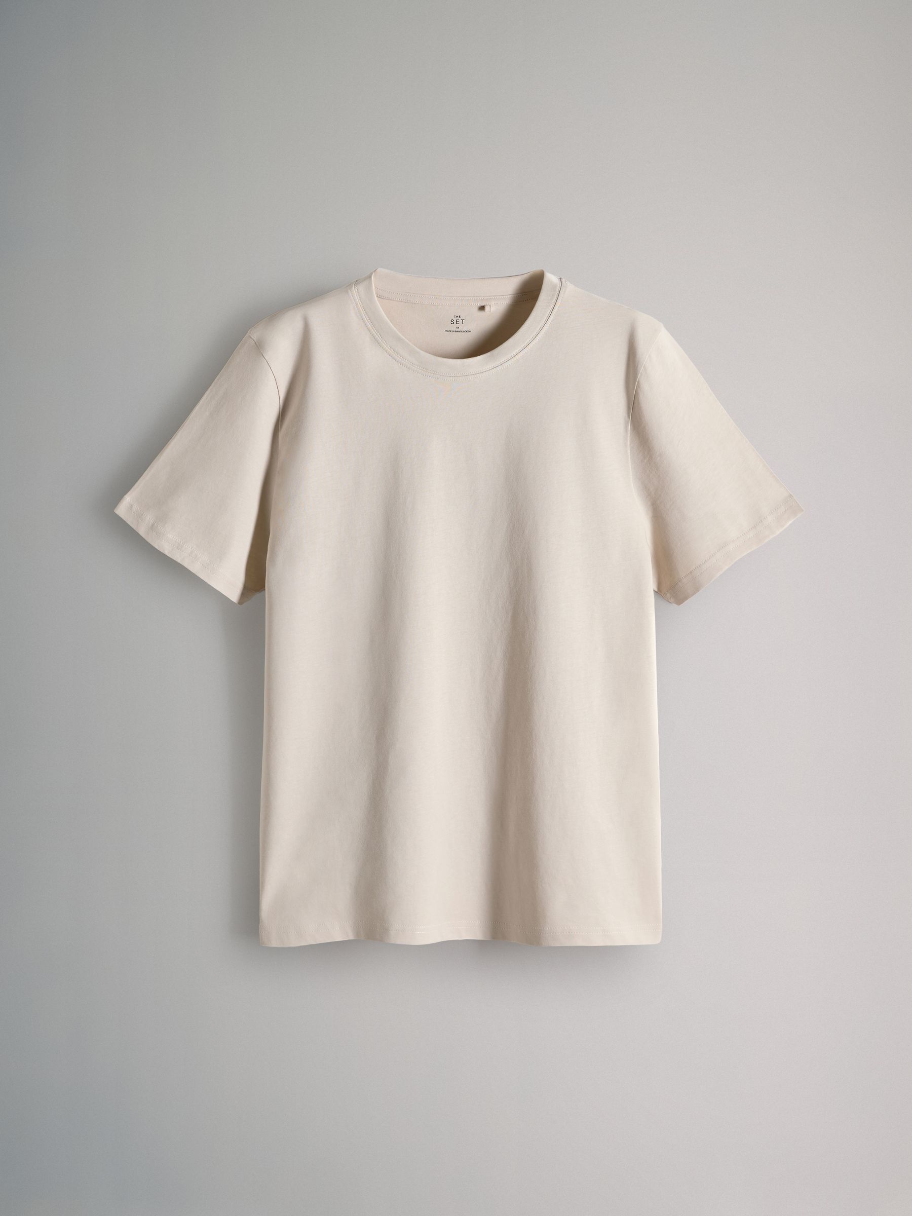 Black/Grey/Pink/Cream - Regular Fit - 4 Pack Short Sleeve Cotton T-Shirts - Image 5 of 7
