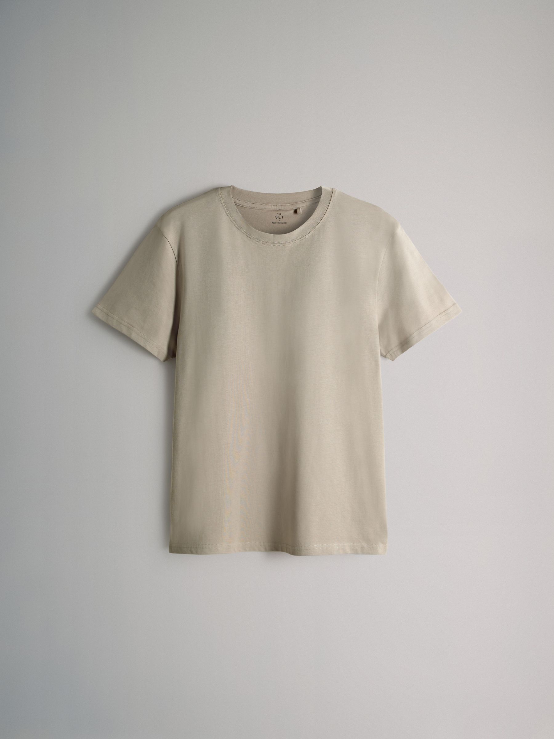 Navy Blue/Brown/Cream/White/Stripe - 8 Pack Regular Short Sleeve Cotton T-Shirts - Image 3 of 11