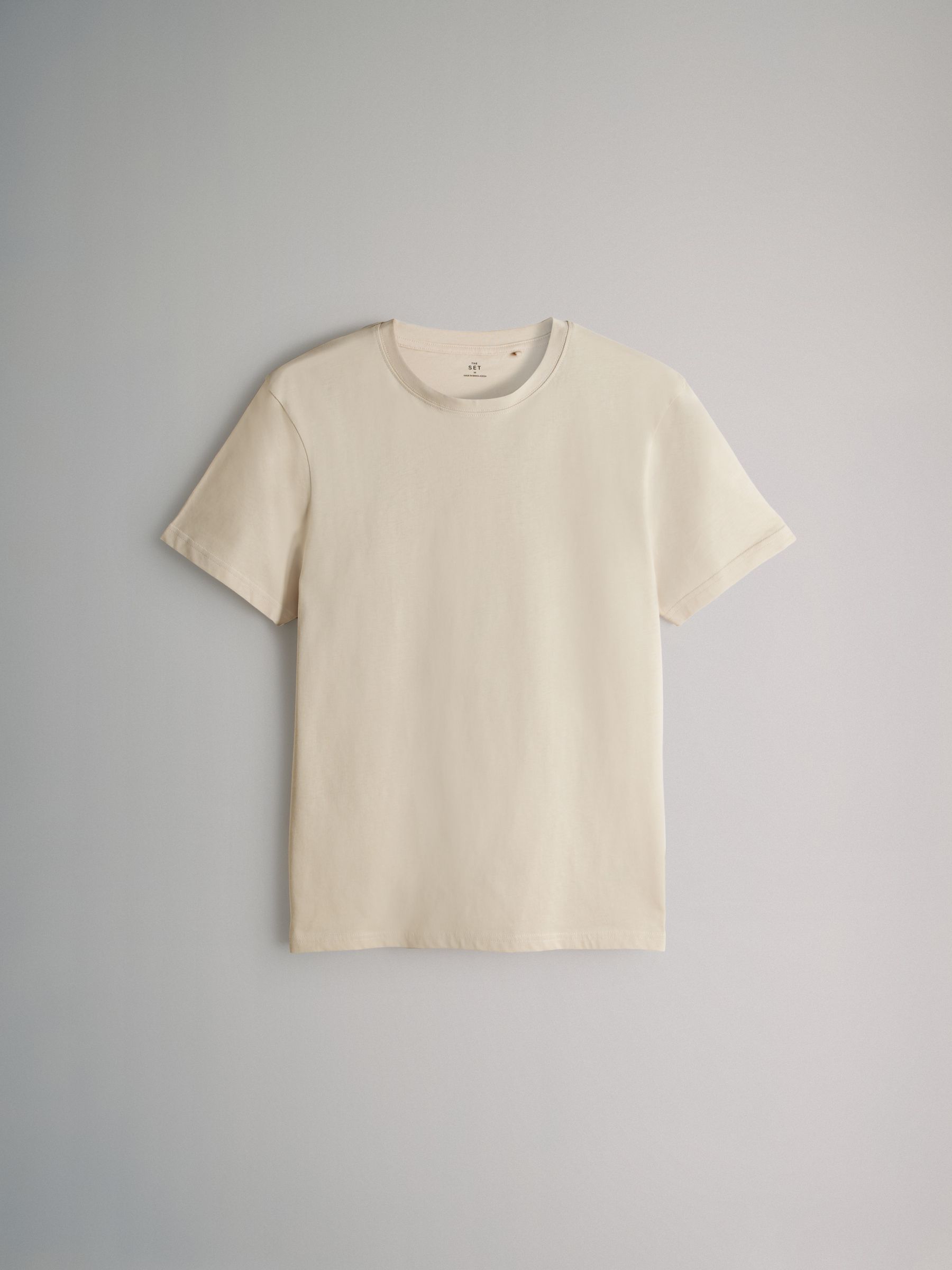 Navy Blue/Brown/Cream/White/Stripe - 8 Pack Regular Short Sleeve Cotton T-Shirts - Image 5 of 11