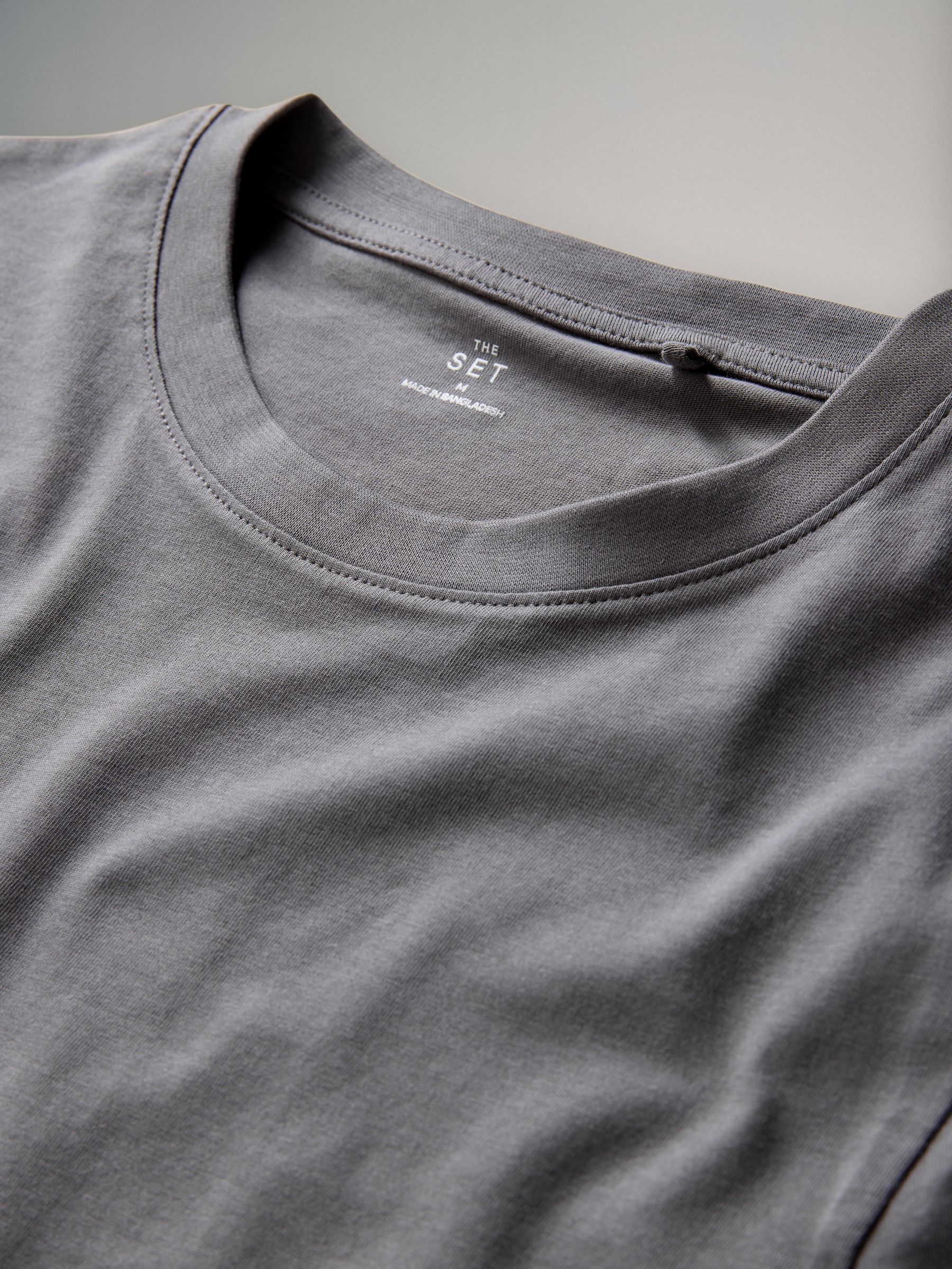 Black/Grey/White 8 Pack Slim Fit Short Sleeve Cotton T-Shirts - Image 6 of 6