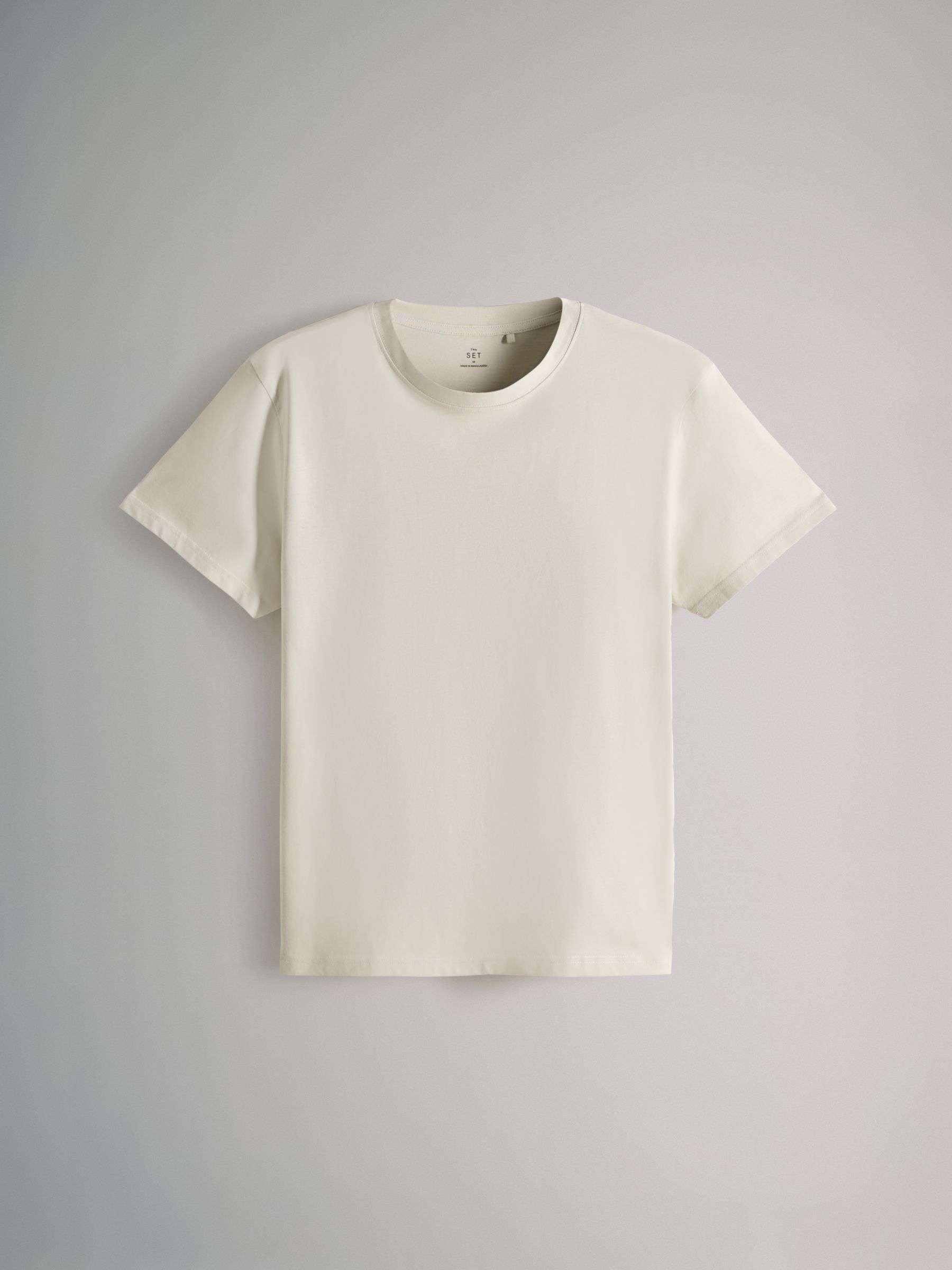 Black/Brown/Grey/White - 7 Pack Regular Short Sleeve Cotton T-Shirts - Image 4 of 10