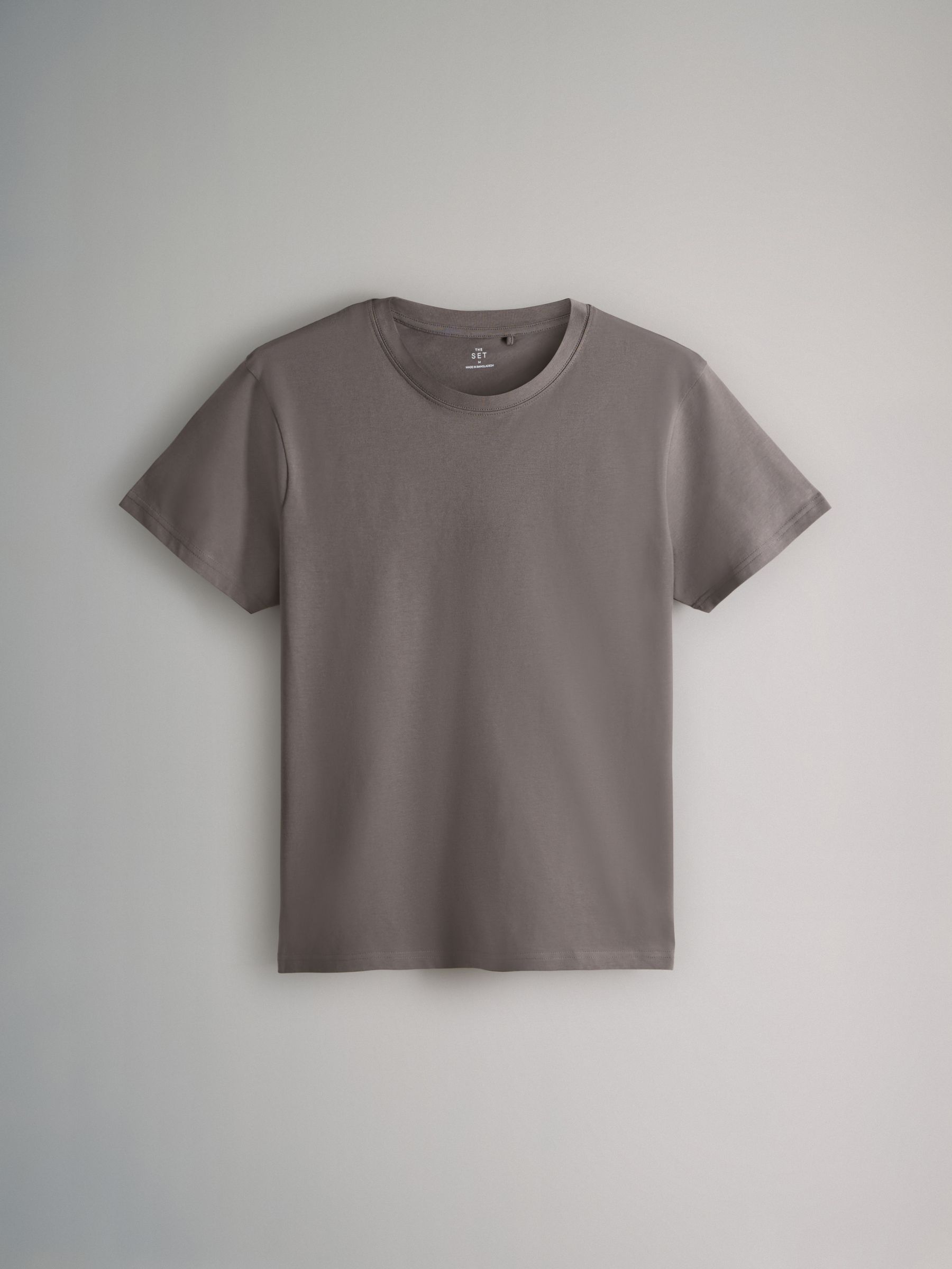 Black/Brown/Grey/White - 7 Pack Regular Short Sleeve Cotton T-Shirts - Image 5 of 10