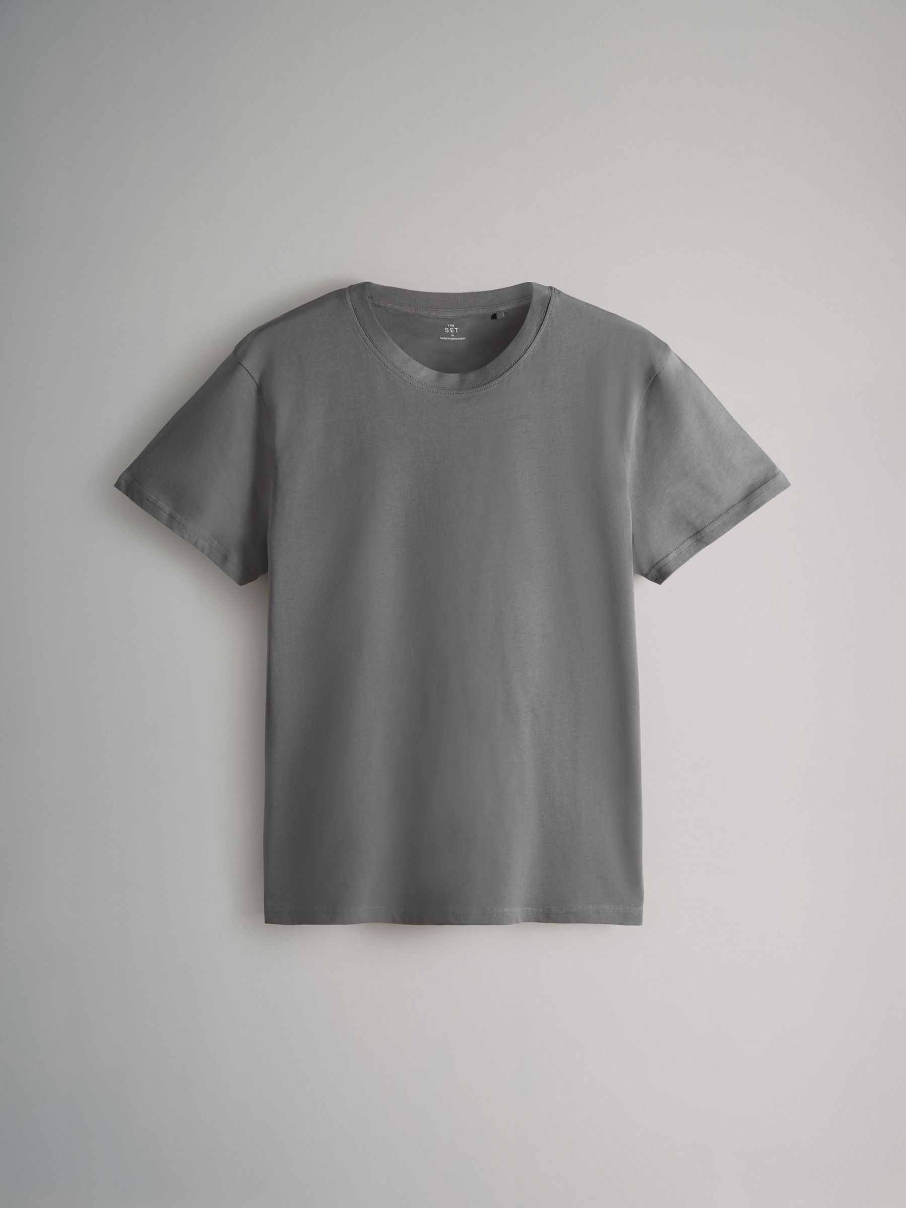 Black/Brown/Grey/White - 7 Pack Regular Short Sleeve Cotton T-Shirts - Image 6 of 10