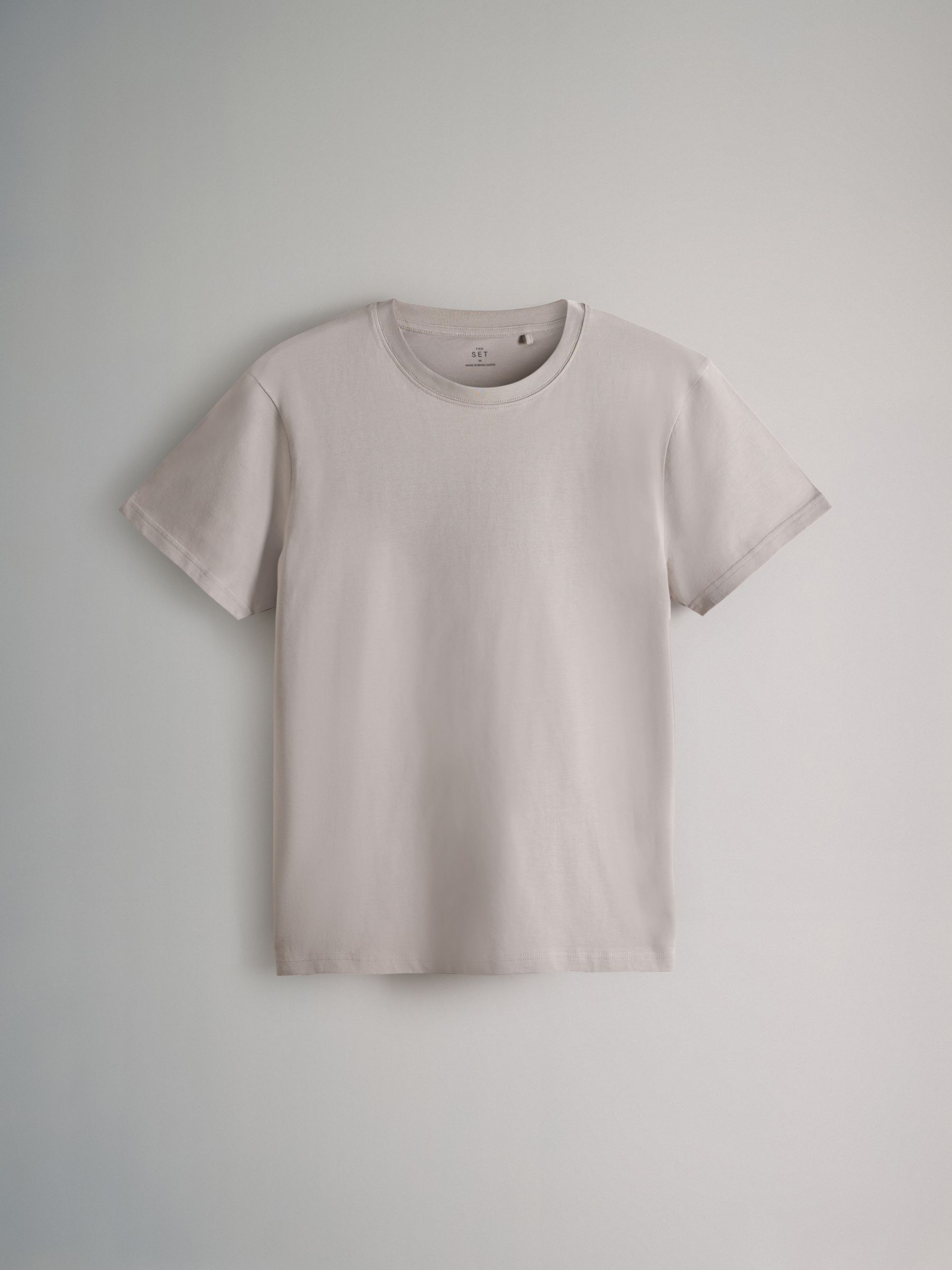 Black/Brown/Grey/White - 7 Pack Regular Short Sleeve Cotton T-Shirts - Image 7 of 10