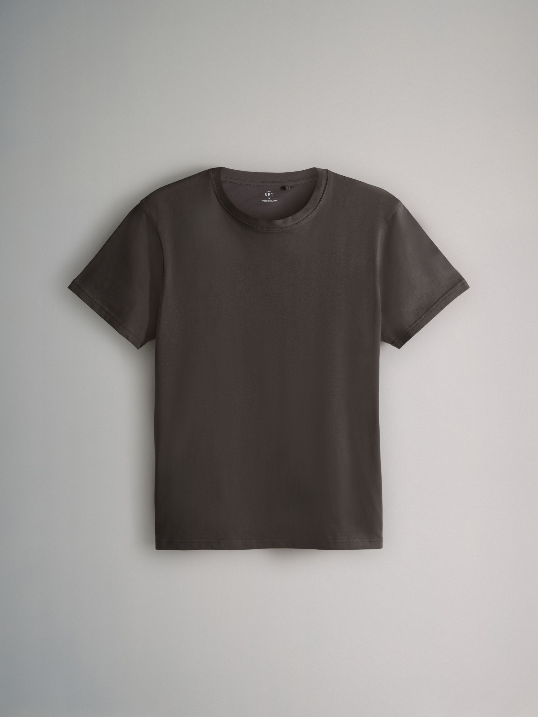 Black/Brown/Grey/White - 7 Pack Regular Short Sleeve Cotton T-Shirts - Image 8 of 10