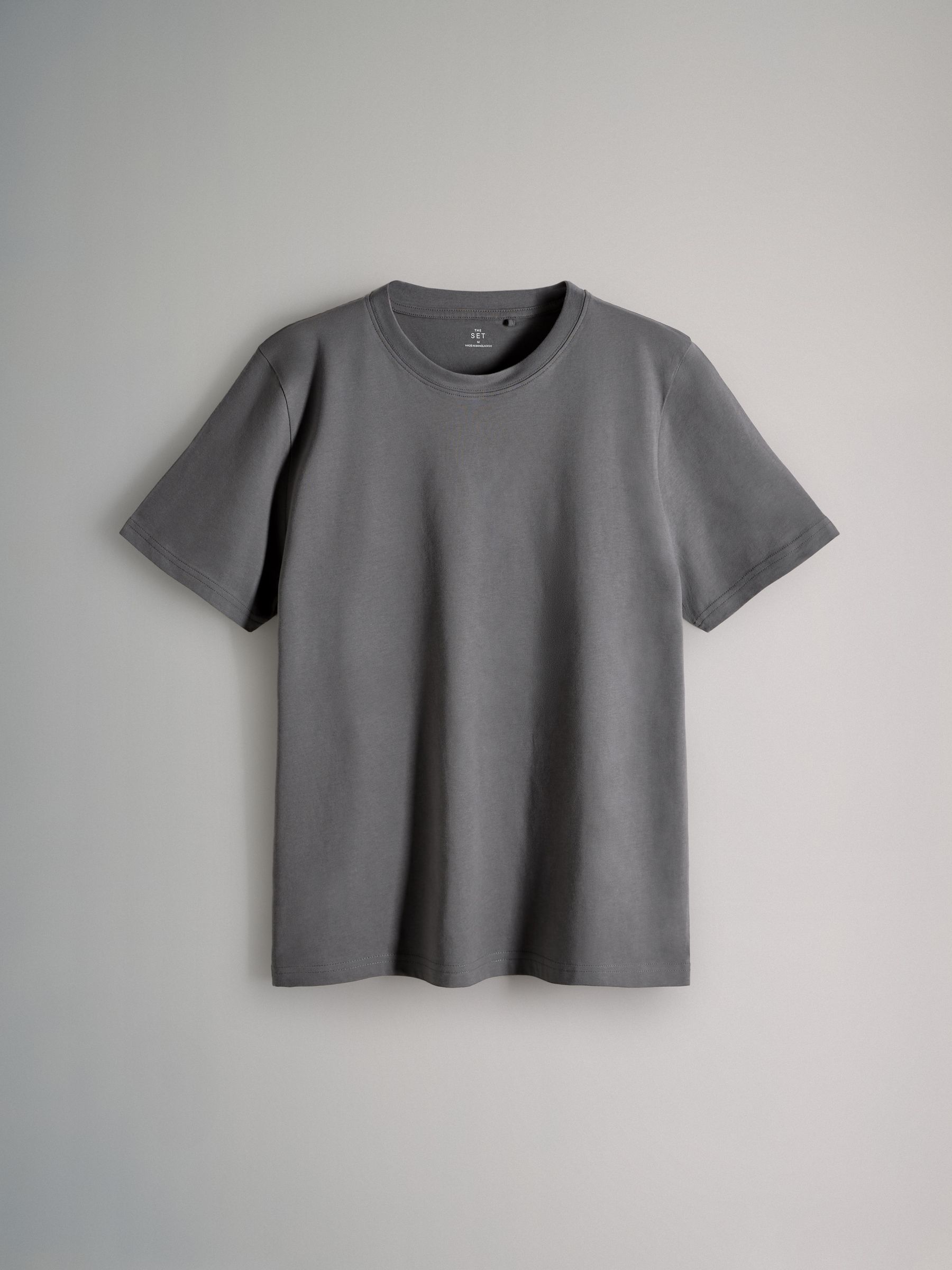 Black/Grey/White - 8 Pack Regular Short Sleeve Cotton T-Shirts - Image 8 of 15