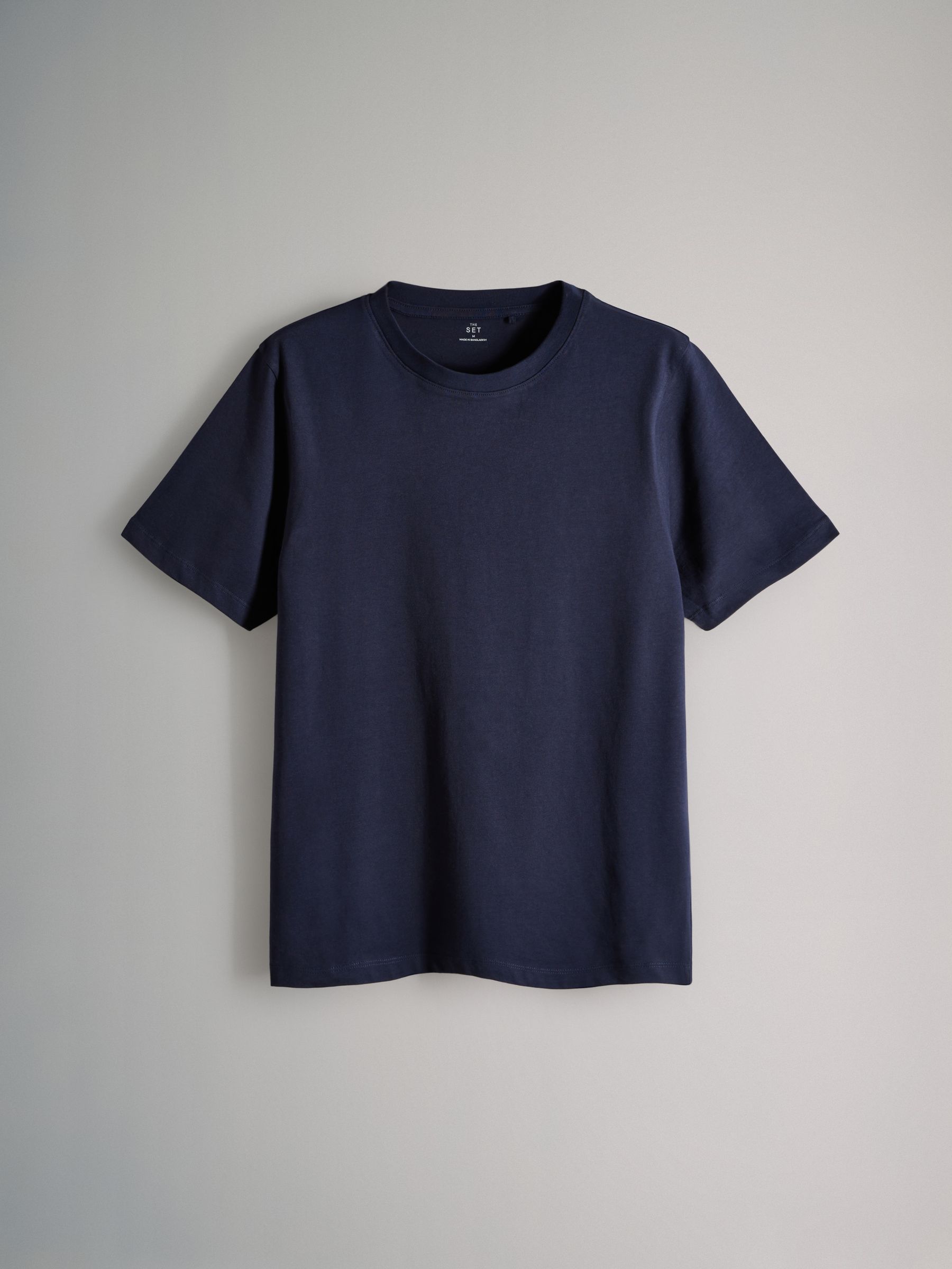 Navy Blue/Brown/White - Slim Fit - 4 Pack Short Sleeve Cotton T-Shirts - Image 5 of 7