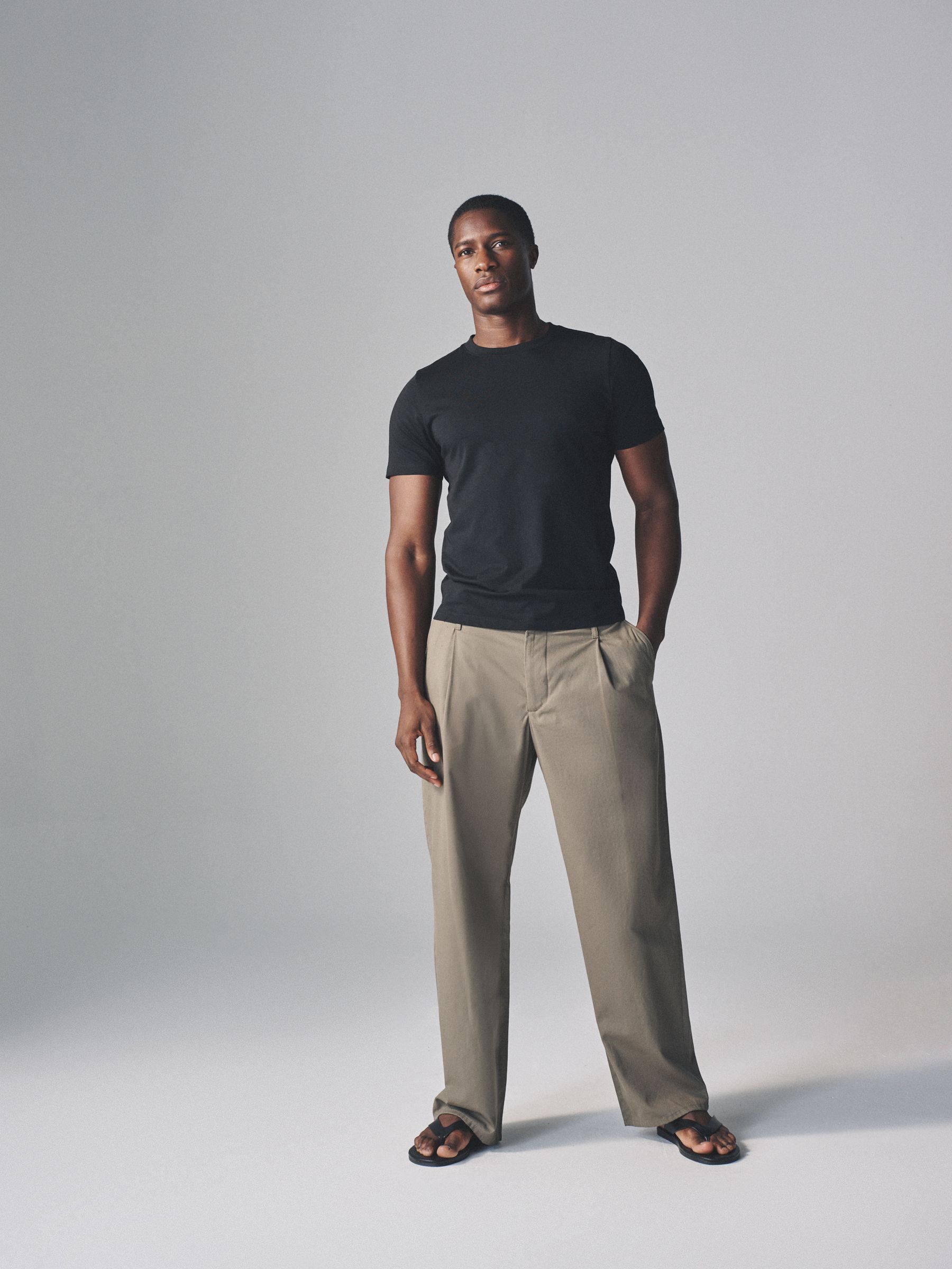 Black/Brown/Cream/White - Slim Fit - 4 Pack Short Sleeve Cotton T-Shirts - Image 3 of 14