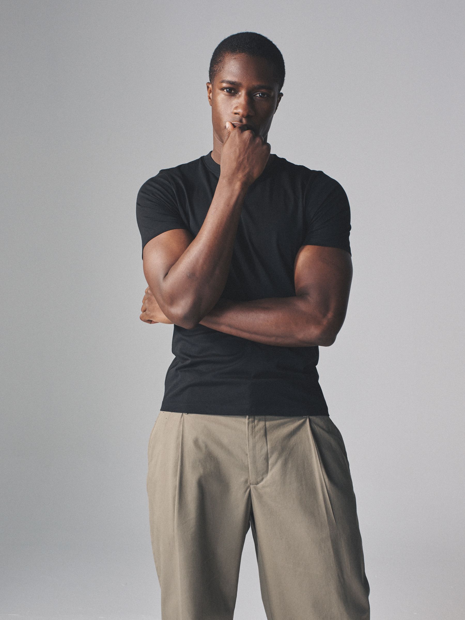 Black/Brown/Cream/White - Slim Fit - 4 Pack Short Sleeve Cotton T-Shirts - Image 4 of 14