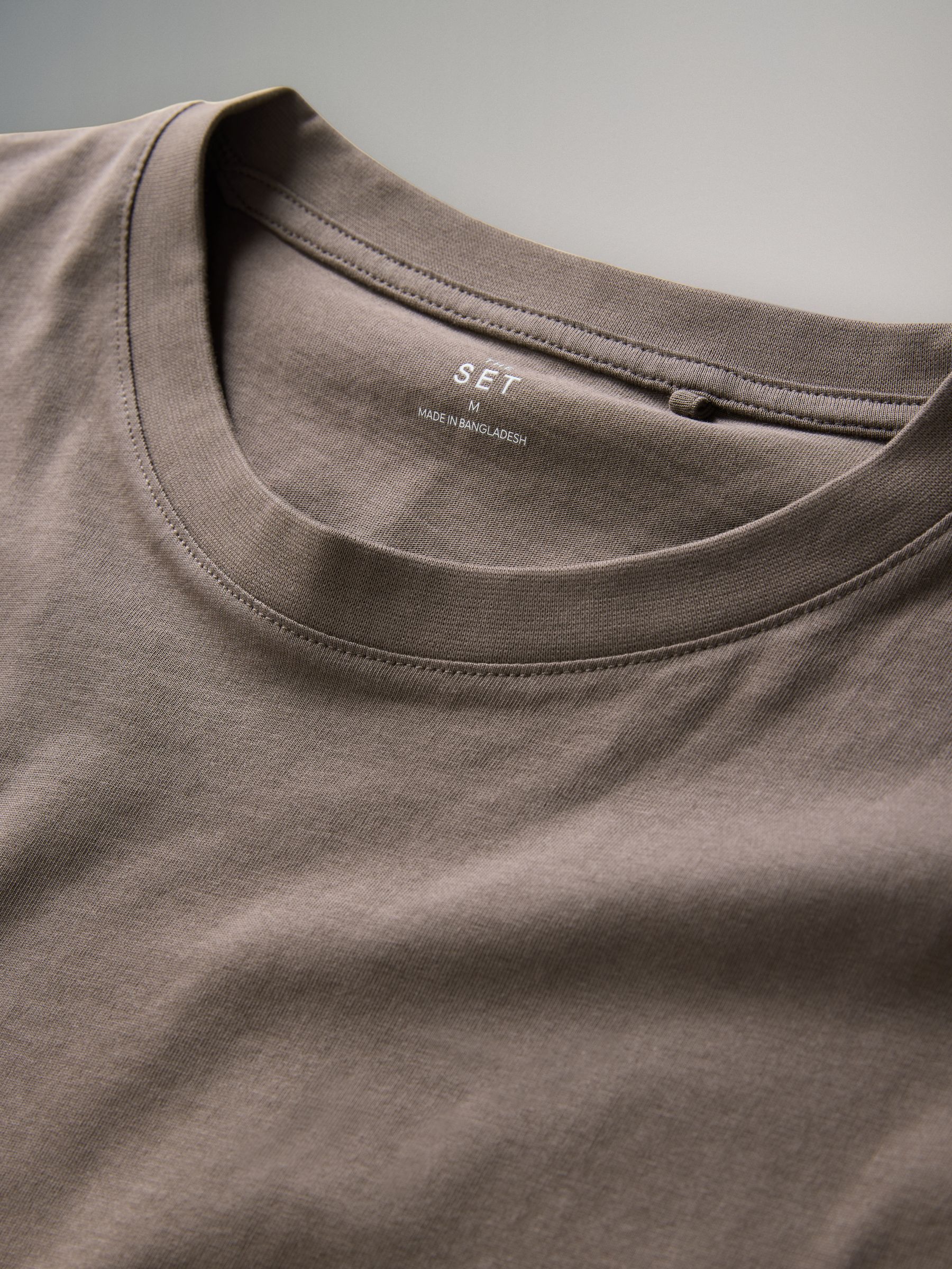 Black/Brown/Cream/White 4 Pack Short Sleeve Cotton T-Shirts Slim Fit - Image 6 of 6