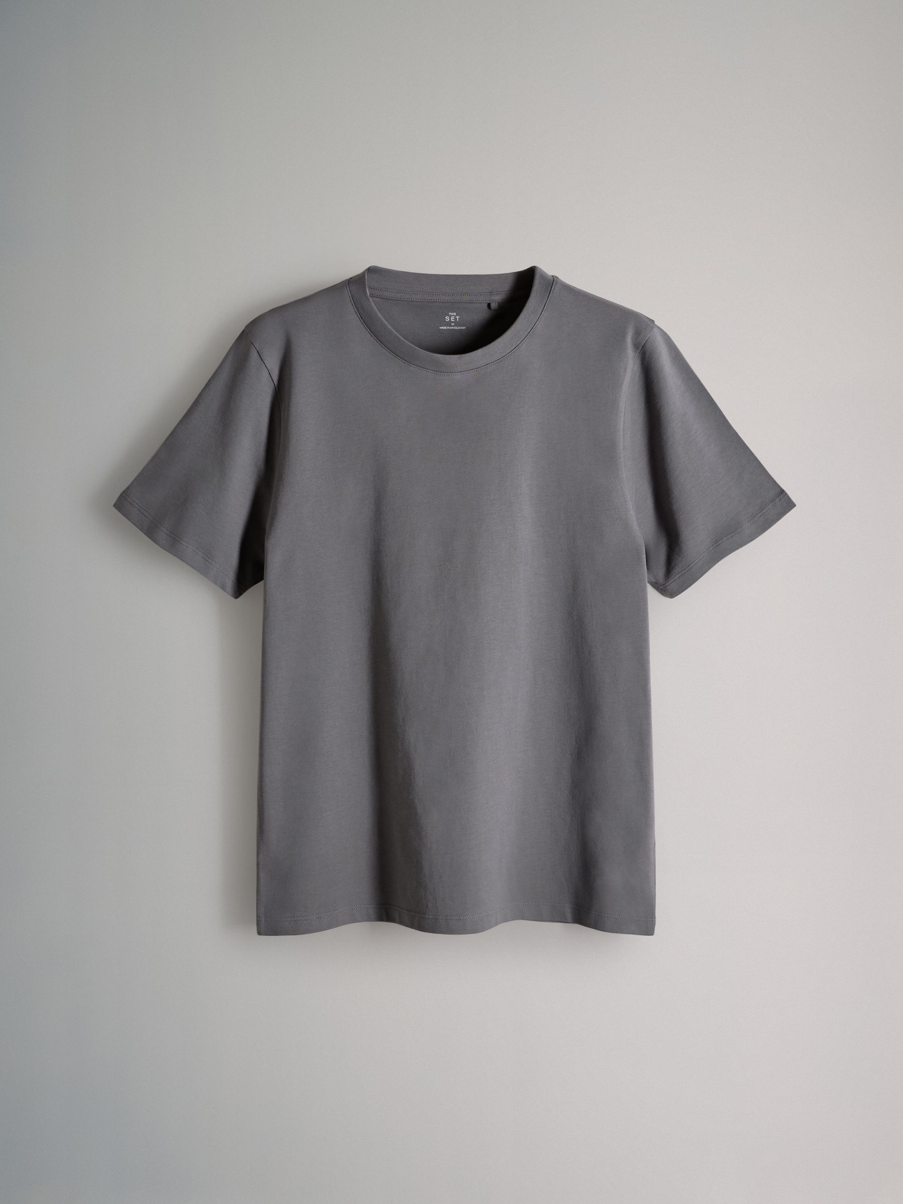 Black/Grey/Pink/Cream - Slim Fit - 4 Pack Short Sleeve Cotton T-Shirts - Image 2 of 7