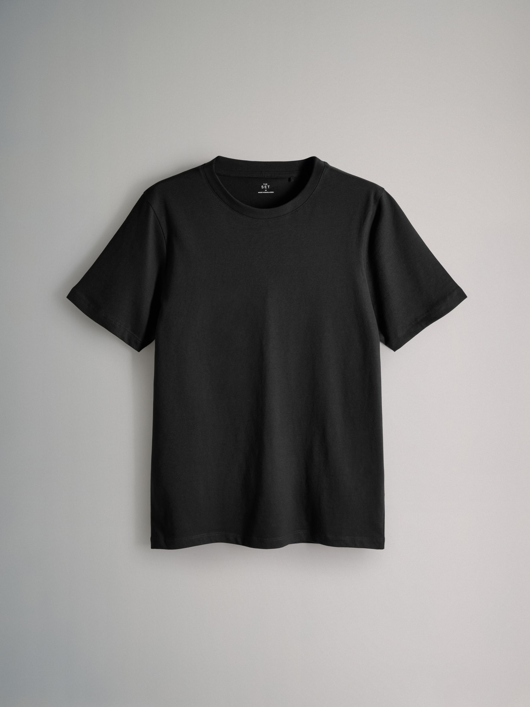 Black/Grey/Pink/Cream - Slim Fit - 4 Pack Short Sleeve Cotton T-Shirts - Image 3 of 7