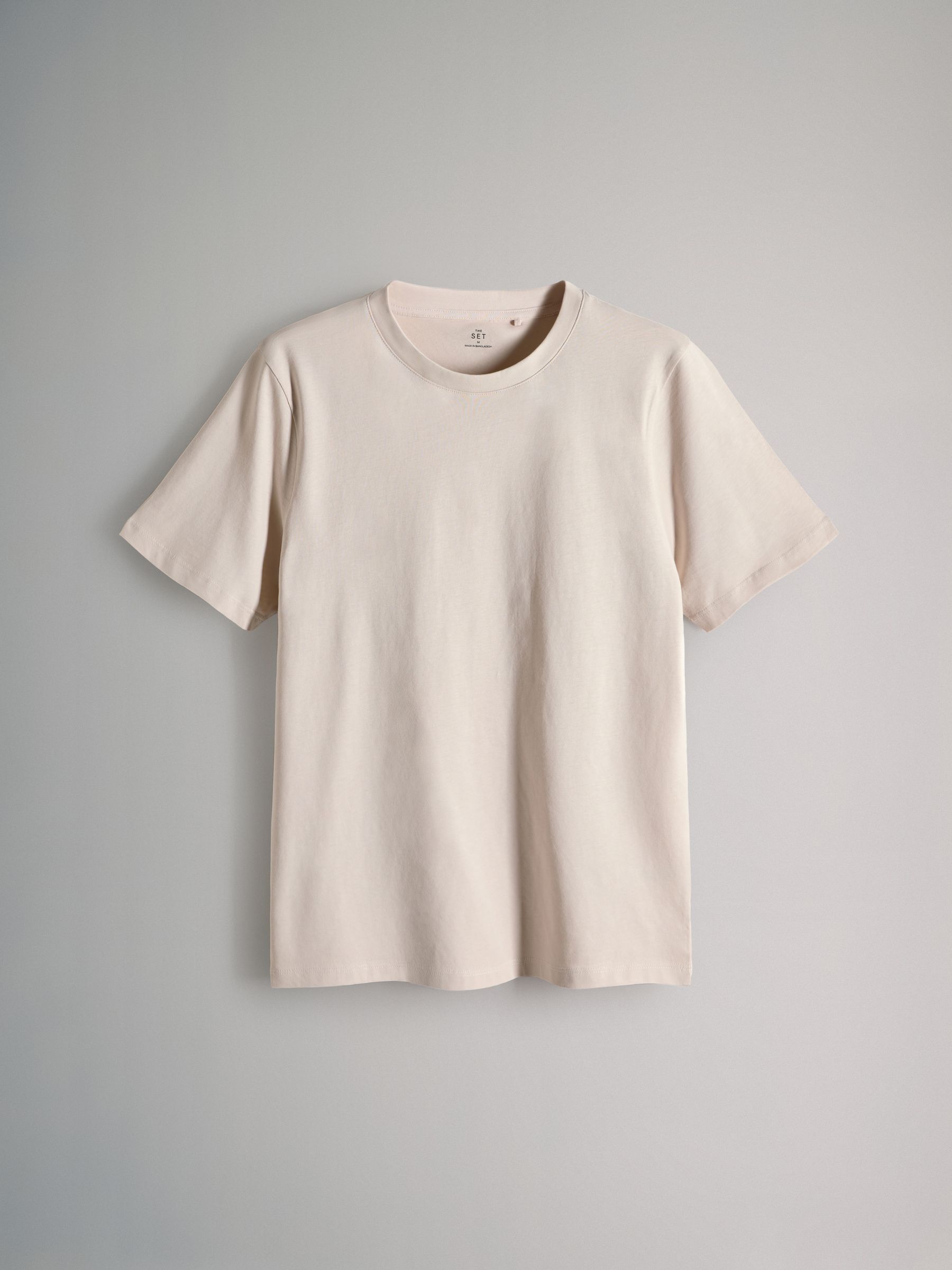 Black/Grey/Pink/Cream - Slim Fit - 4 Pack Short Sleeve Cotton T-Shirts - Image 5 of 7