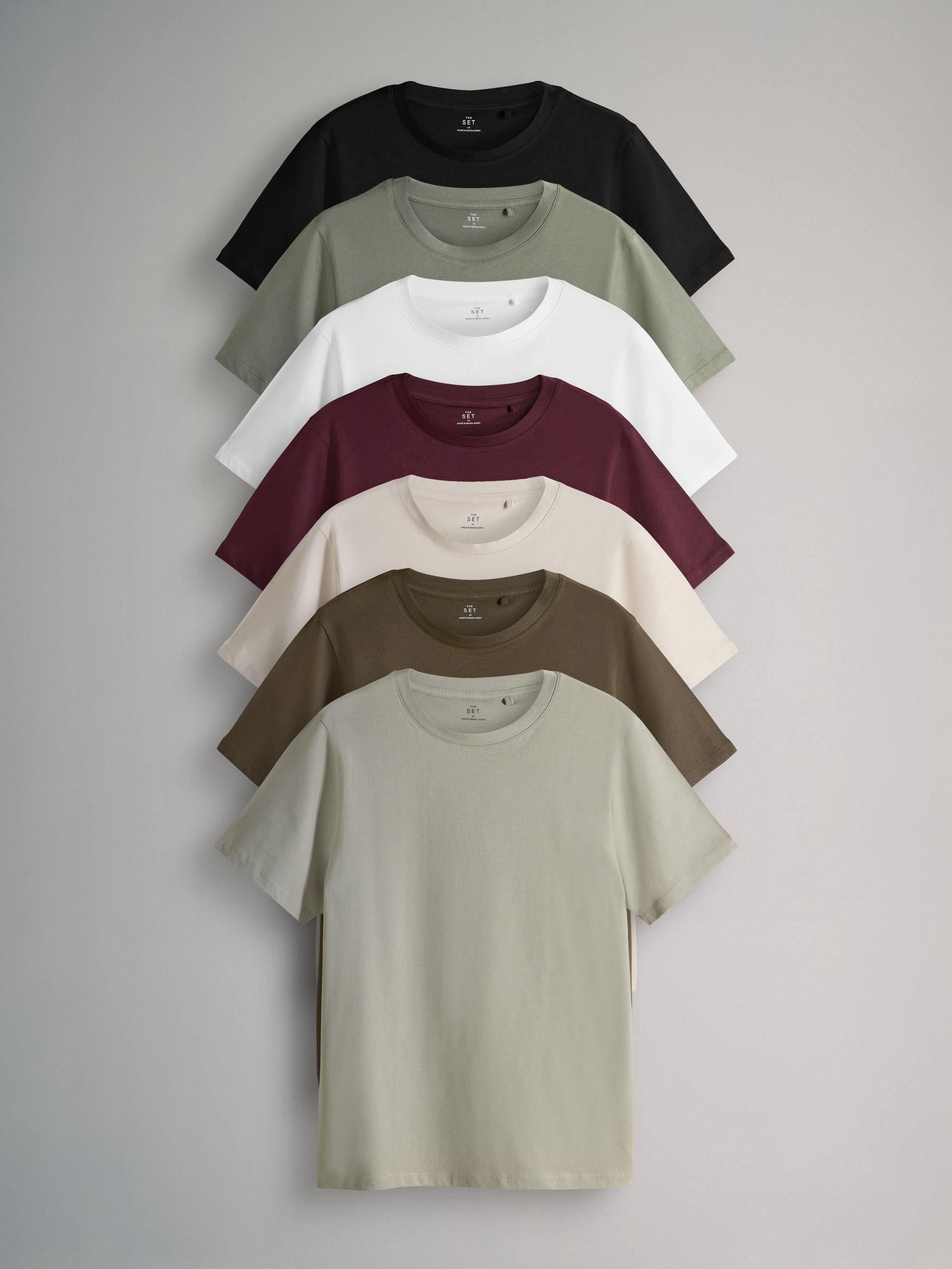 7 Pack Slim Fit Short Sleeve Cotton T-Shirts - Image 2 of 13