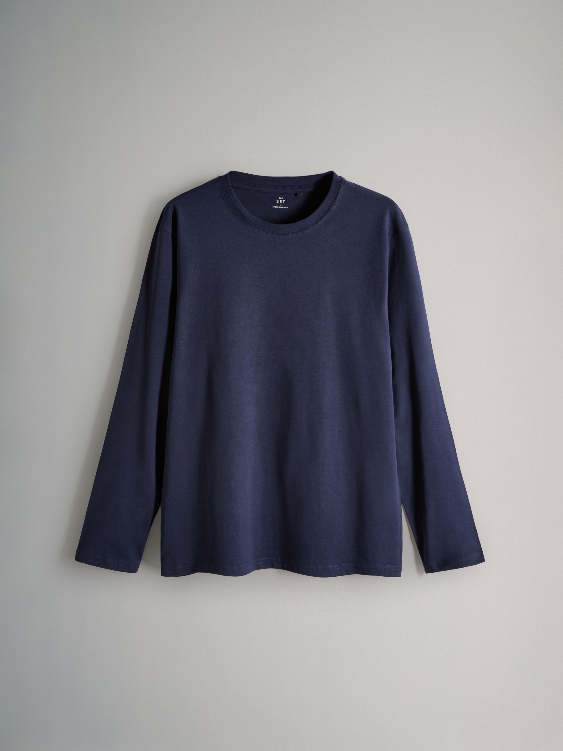 Navy Blue/Brown/White - 4 Pack Regular Long Sleeve Cotton T-Shirts - Image 2 of 7