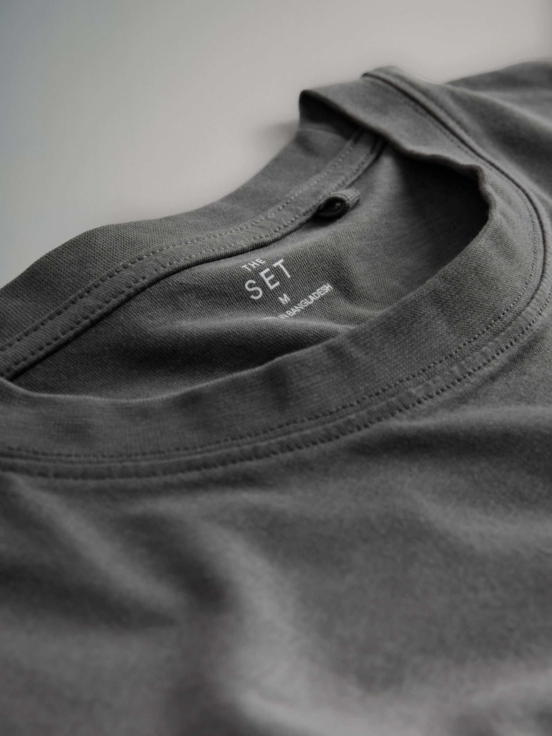 Black/Charcoal/Grey Marl/White 4 Pack Regular Long Sleeve Cotton T-Shirts - Image 6 of 6
