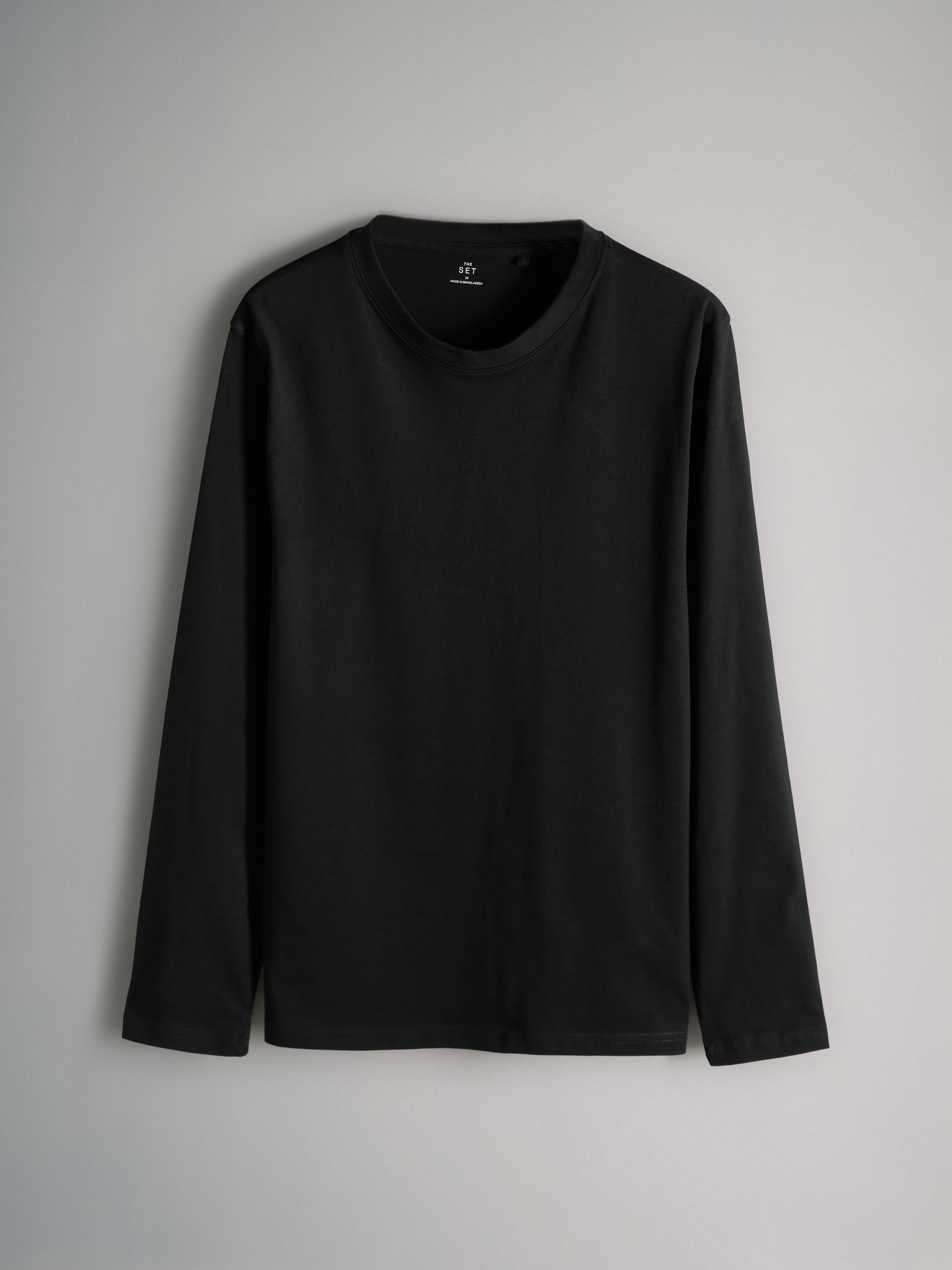 Black/Cream/Brown/White - 4 Pack Regular Long Sleeve Cotton T-Shirts - Image 7 of 10