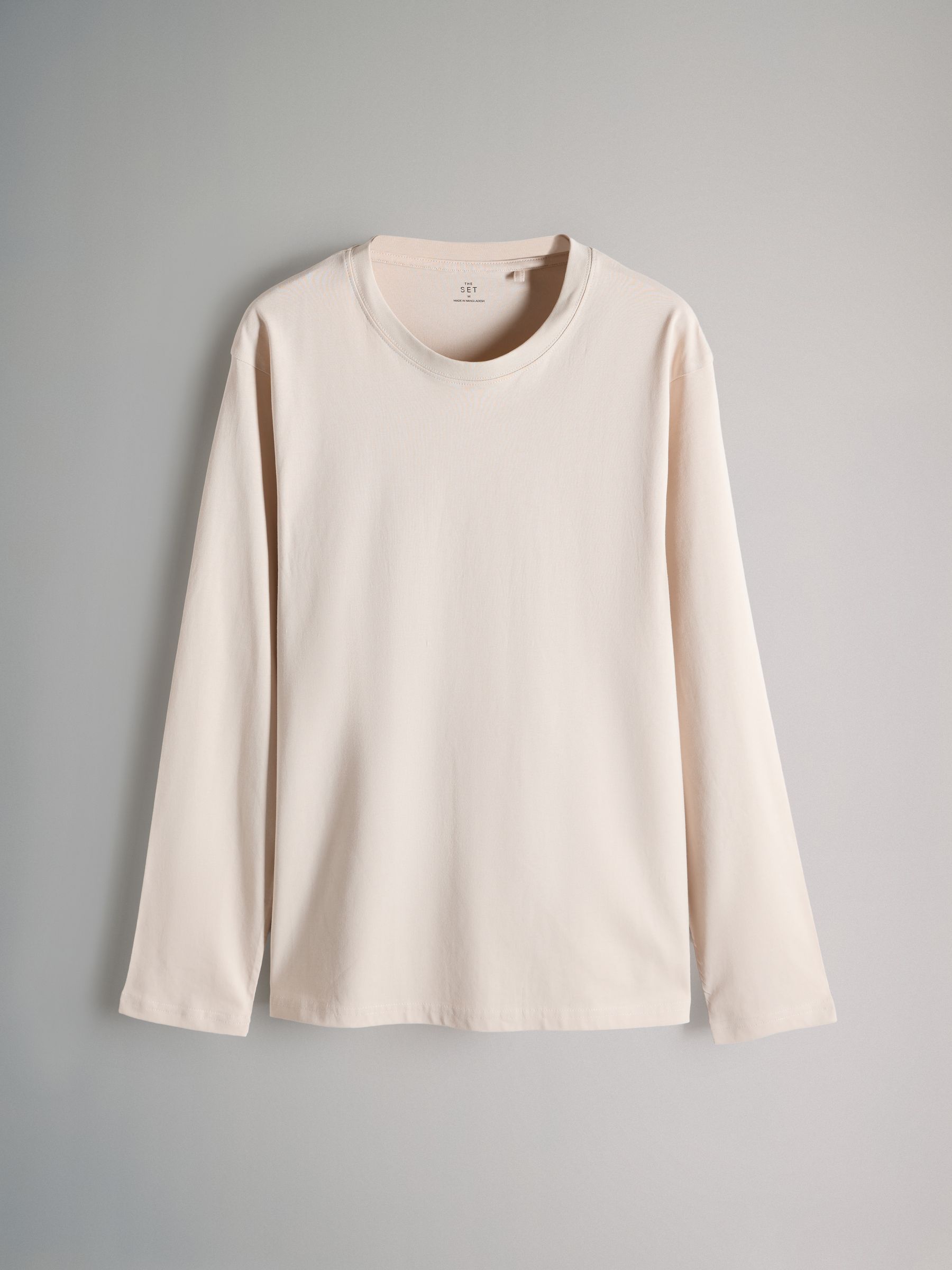Black/Cream/Brown/White - 4 Pack Regular Long Sleeve Cotton T-Shirts - Image 8 of 10