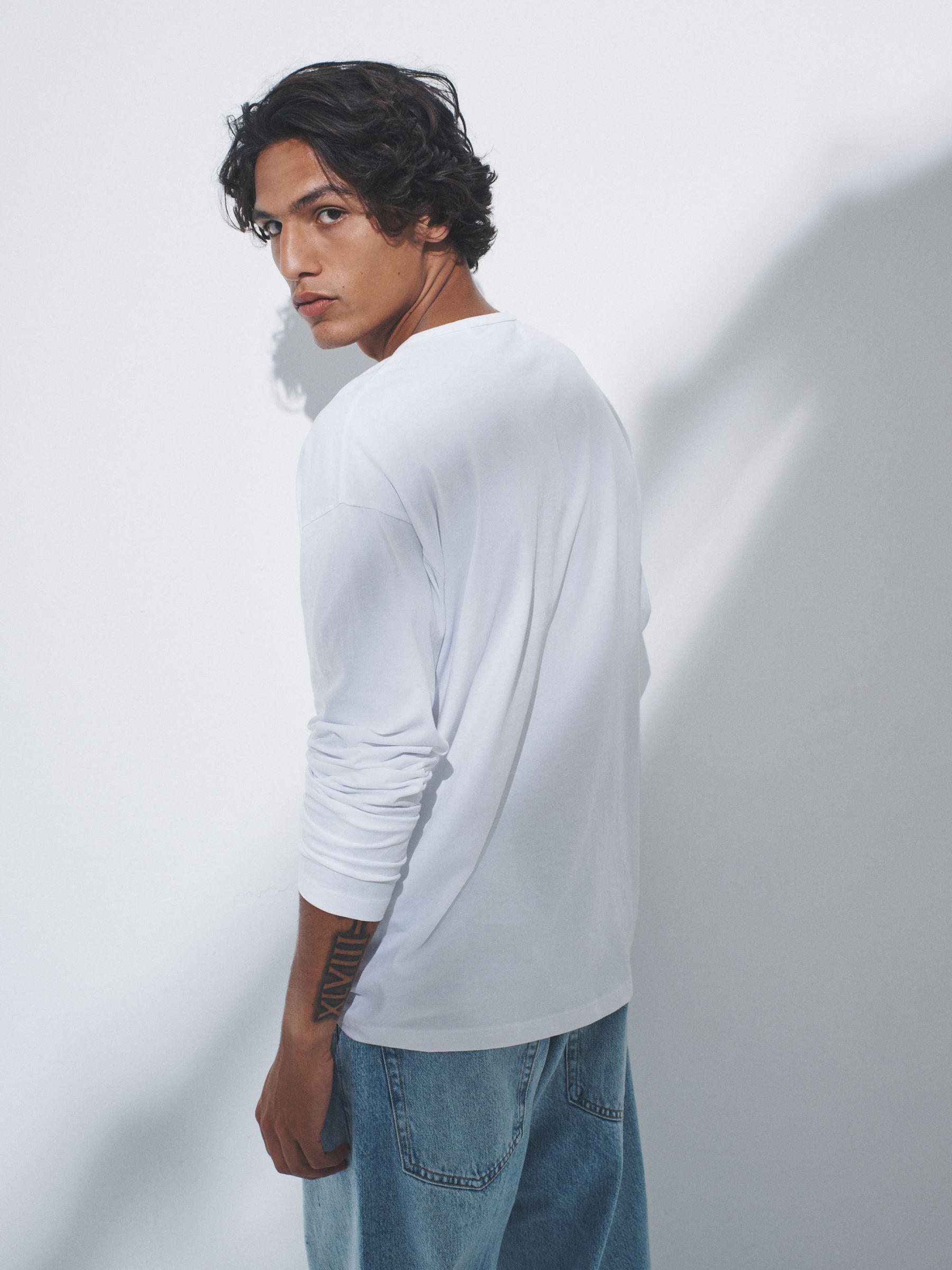 Navy Blue/Brown/White - 3 Pack Long Sleeve Cotton Henley T-Shirts - Image 4 of 11
